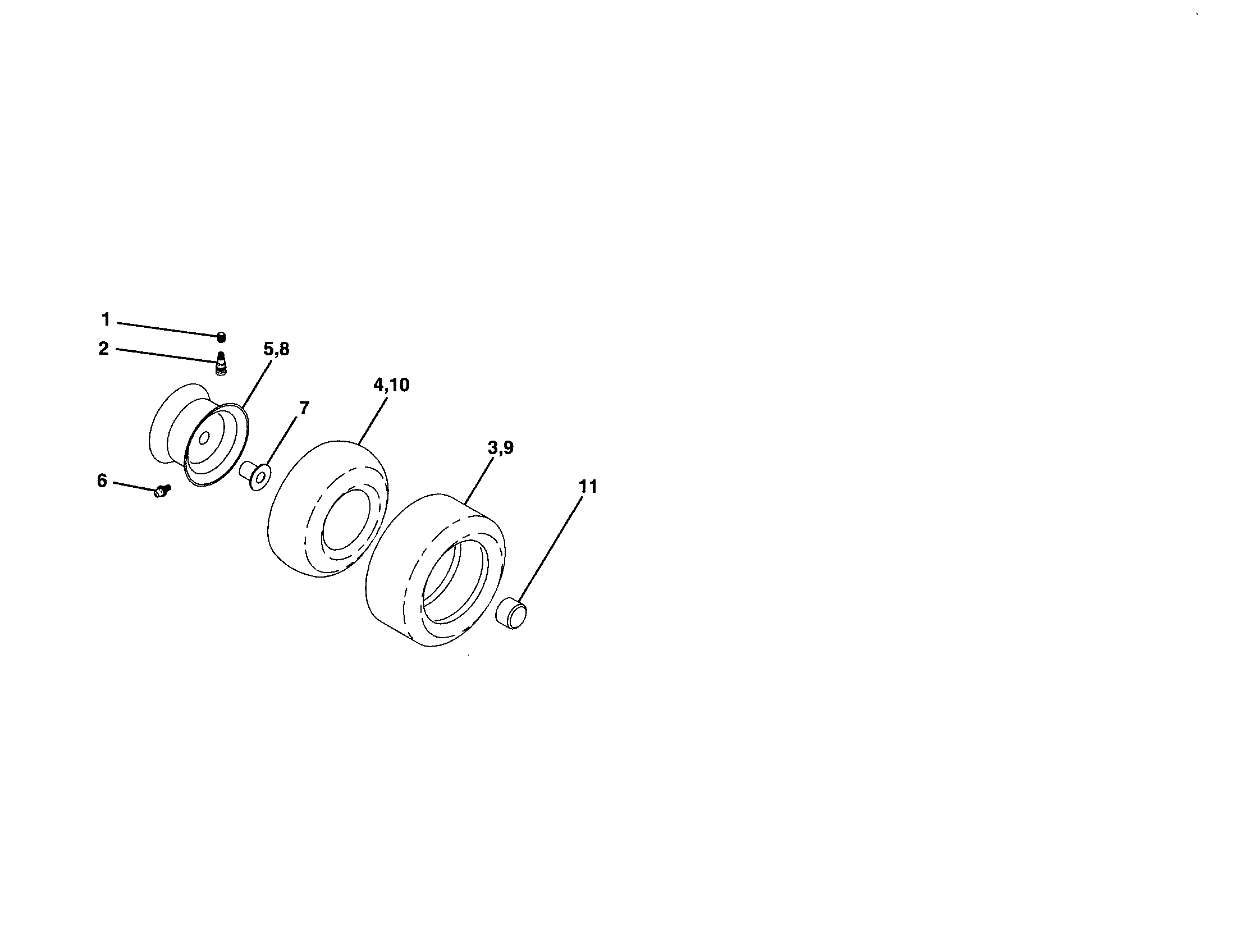 Craftsman 917256990 wheels and tires diagram