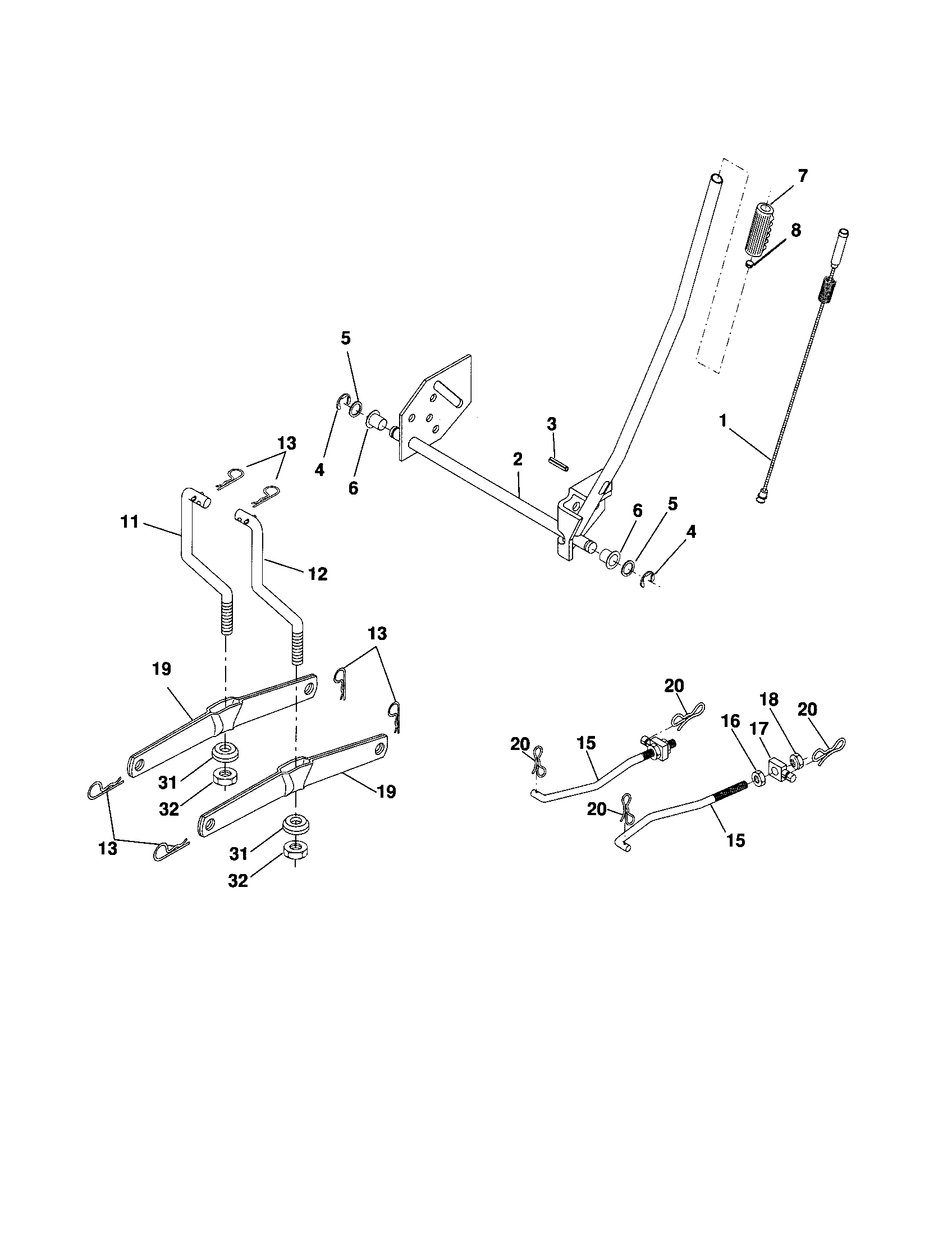 Craftsman 917256990 mower lift diagram