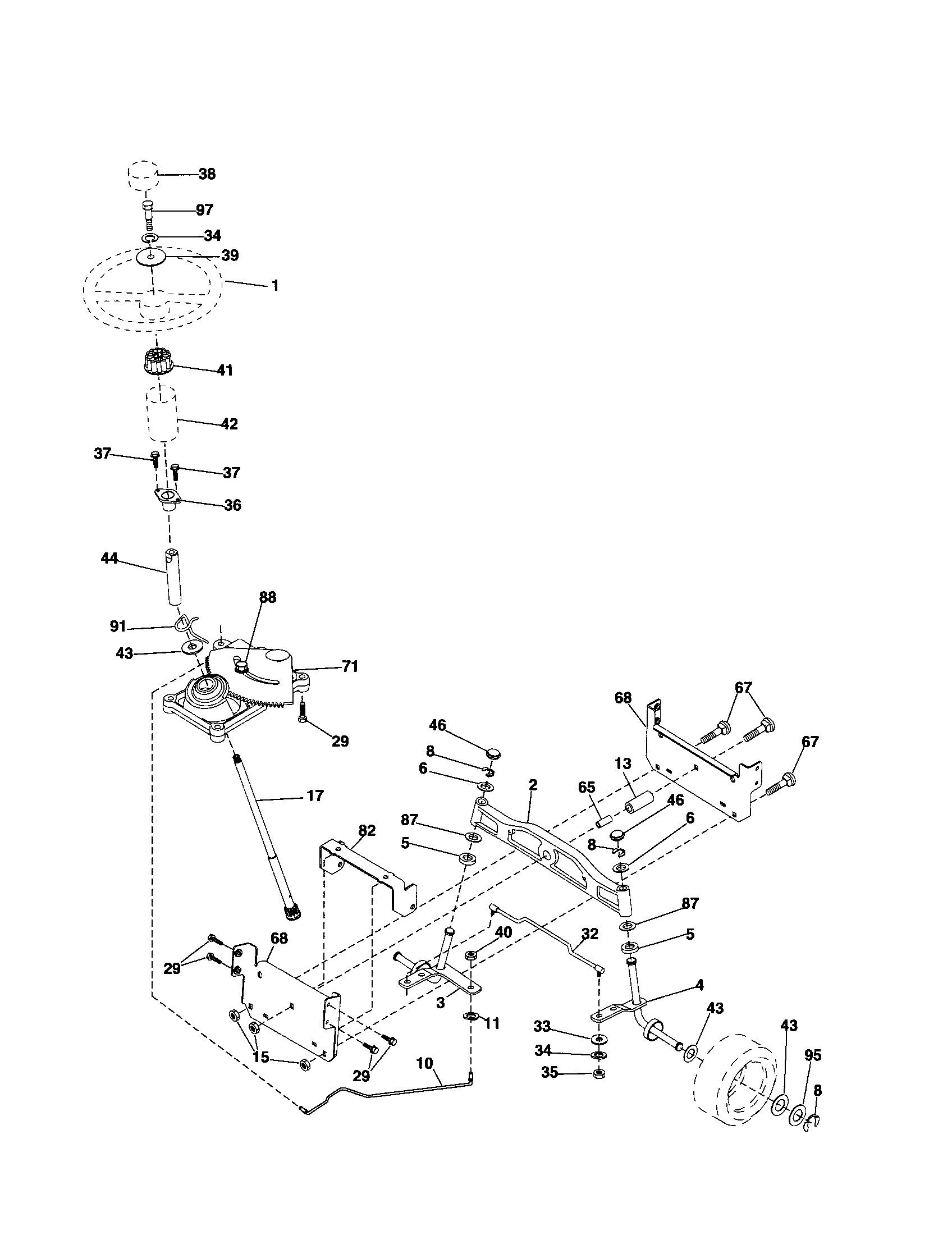 Craftsman 917257160 steering diagram