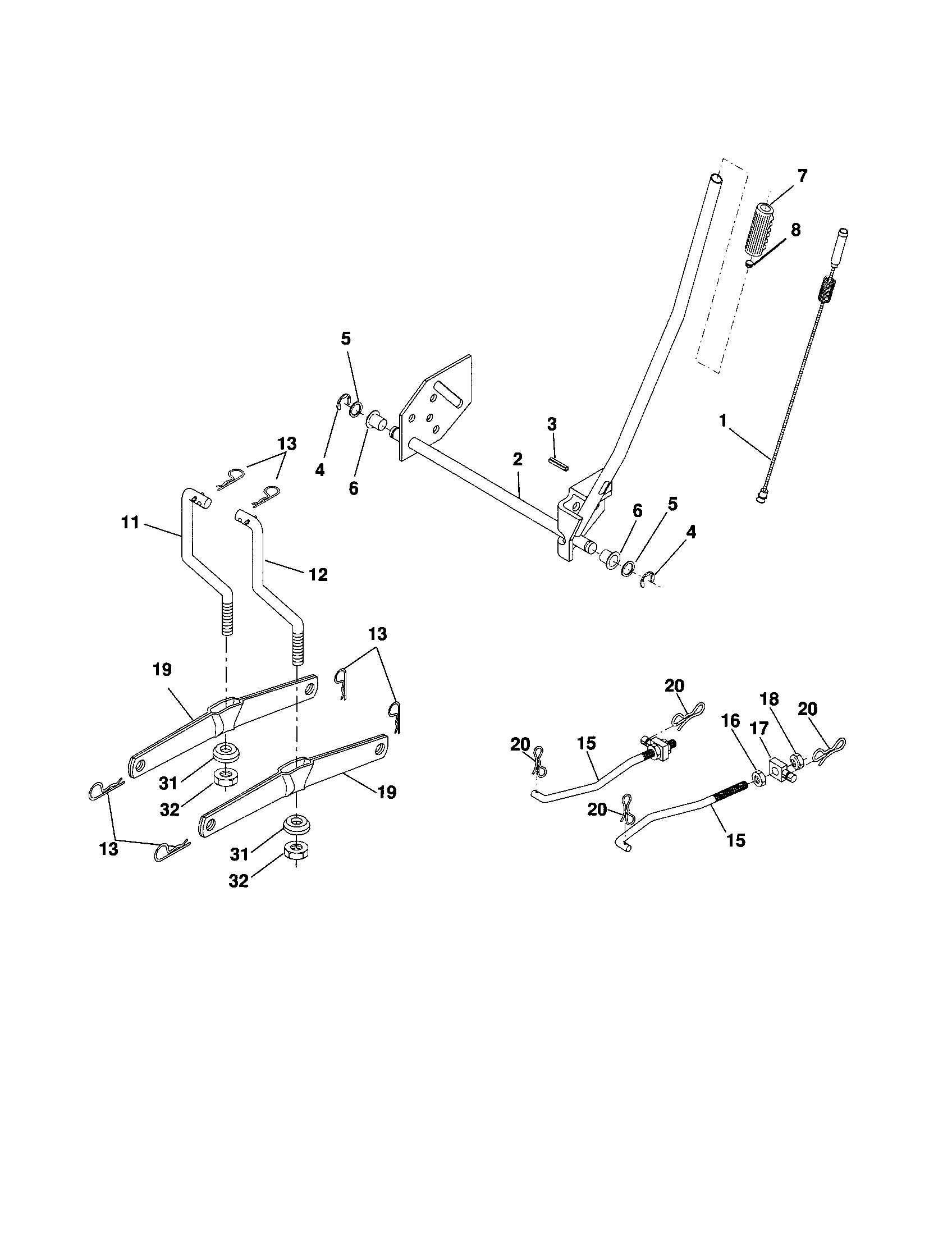 Craftsman 917257160 mower lift diagram