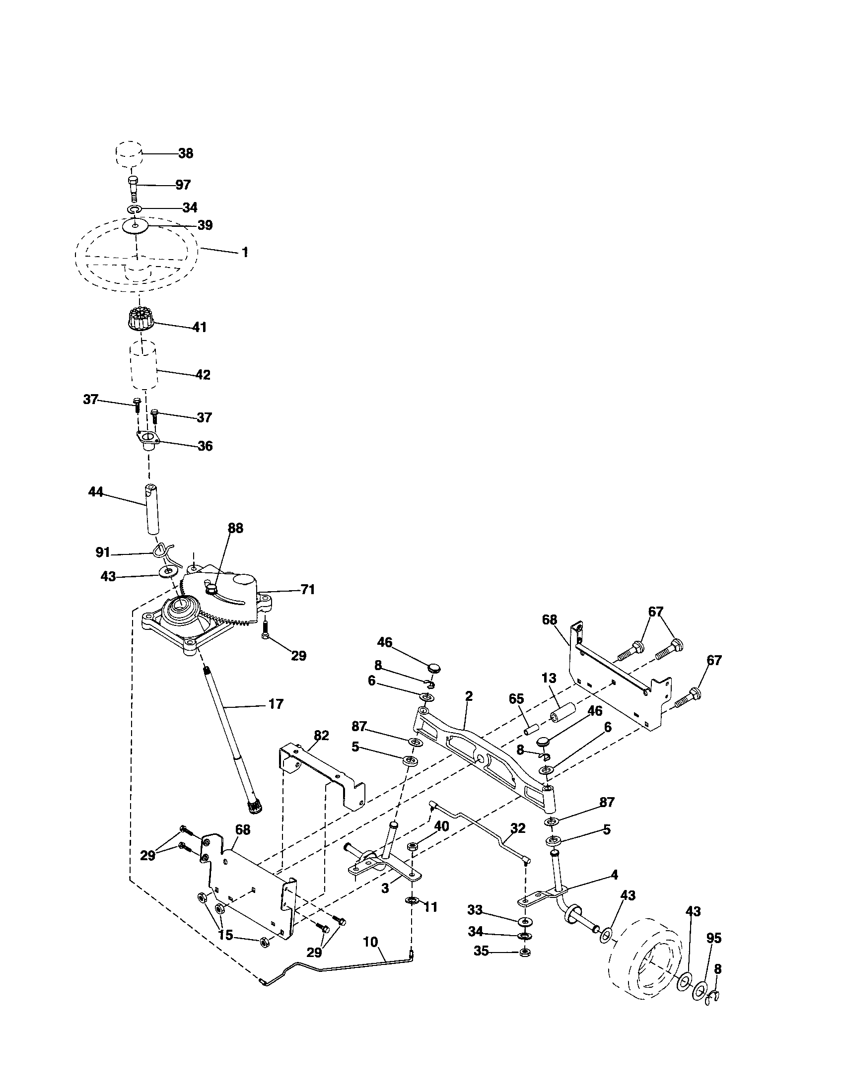Craftsman 917257161 steering diagram