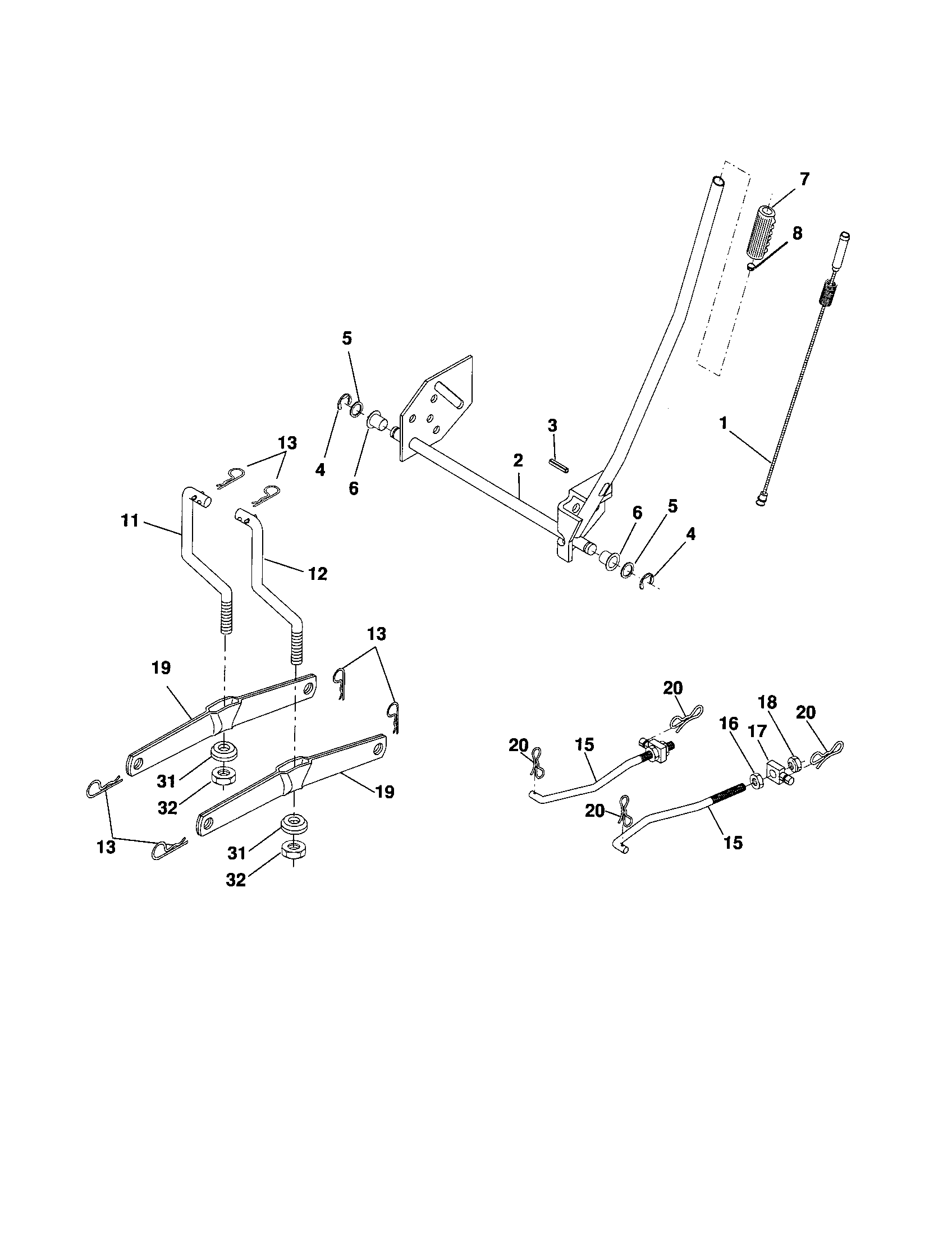 Craftsman 917257161 mower lift diagram