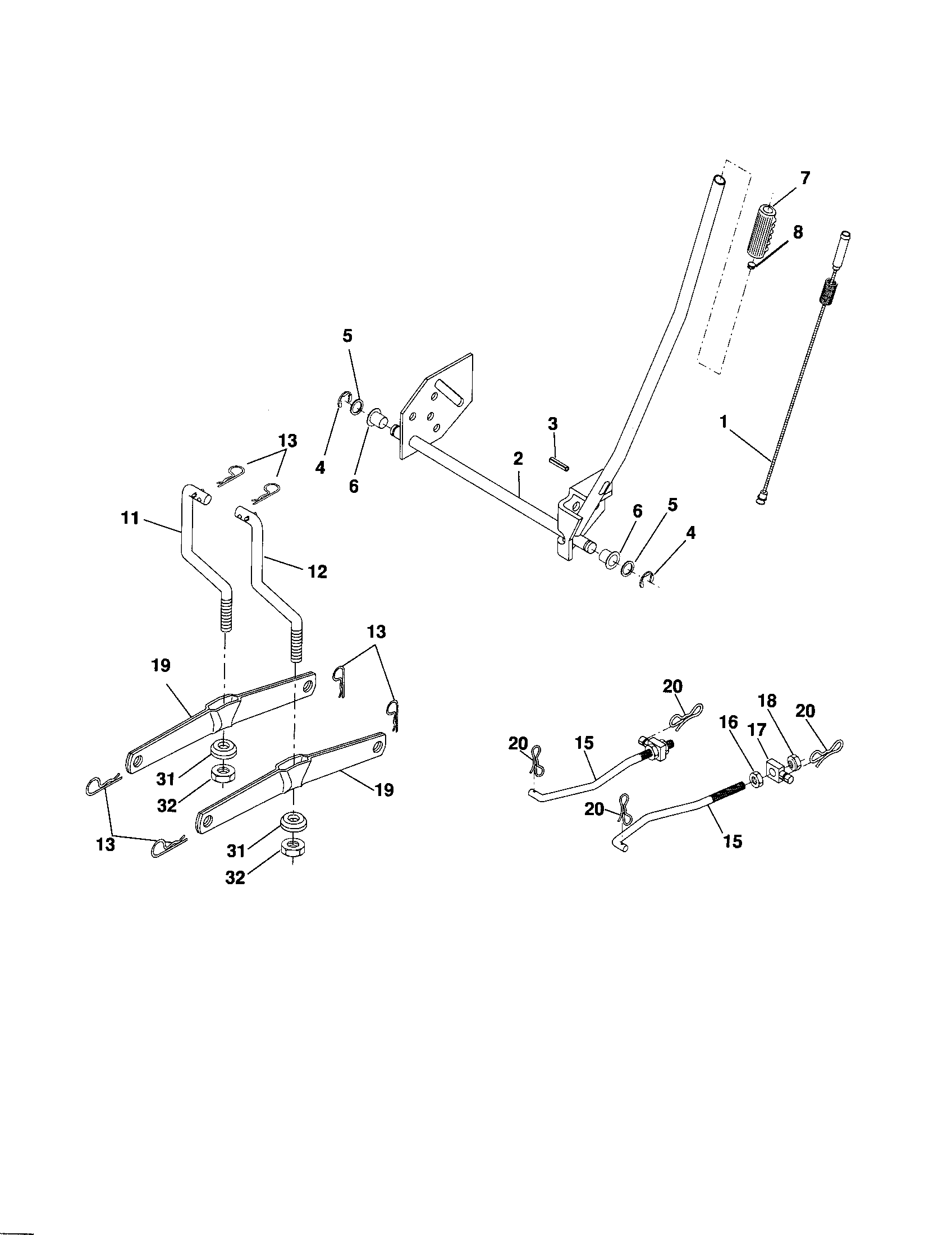 Craftsman 917257190 mower lift diagram