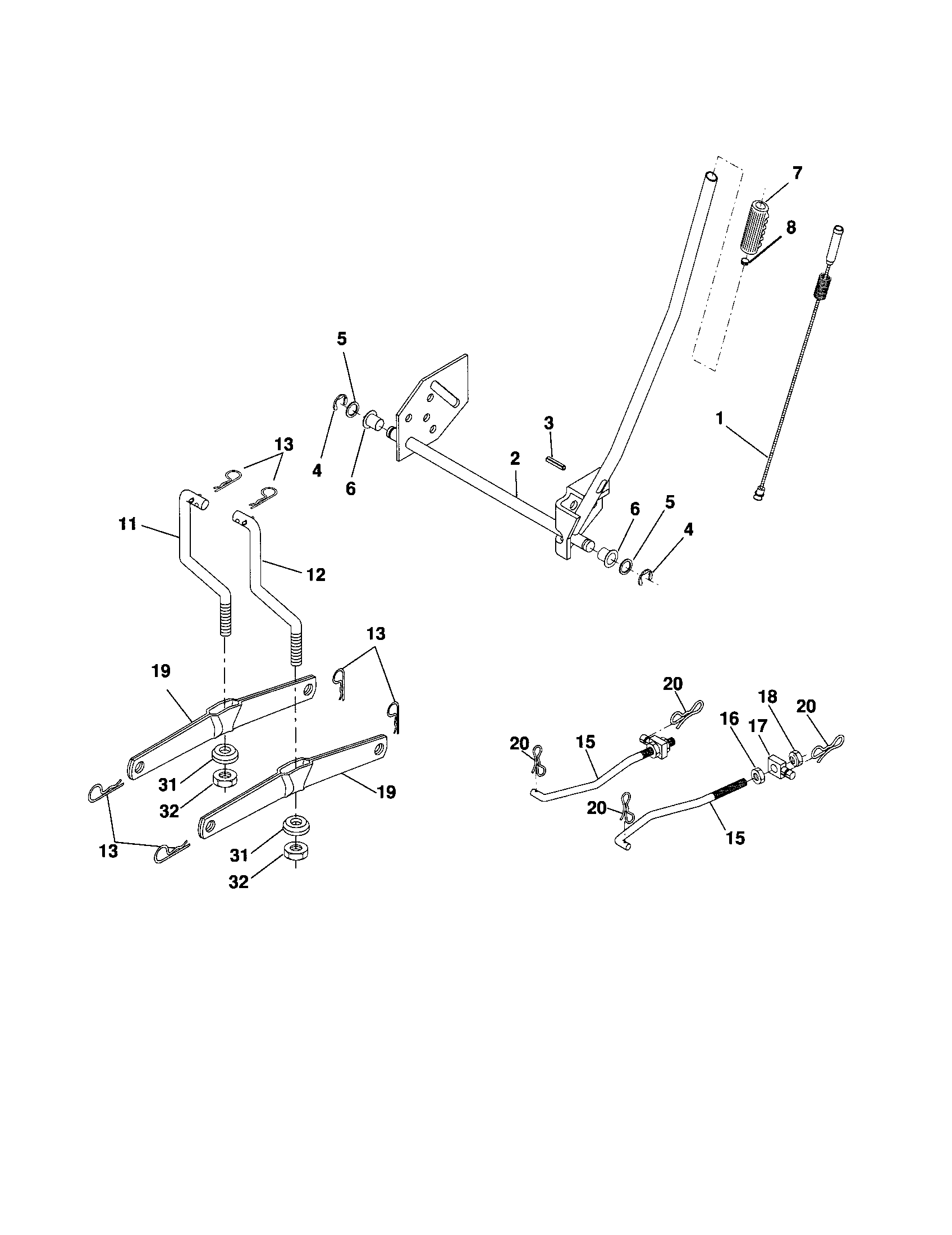 Craftsman 917257240 mower lift diagram