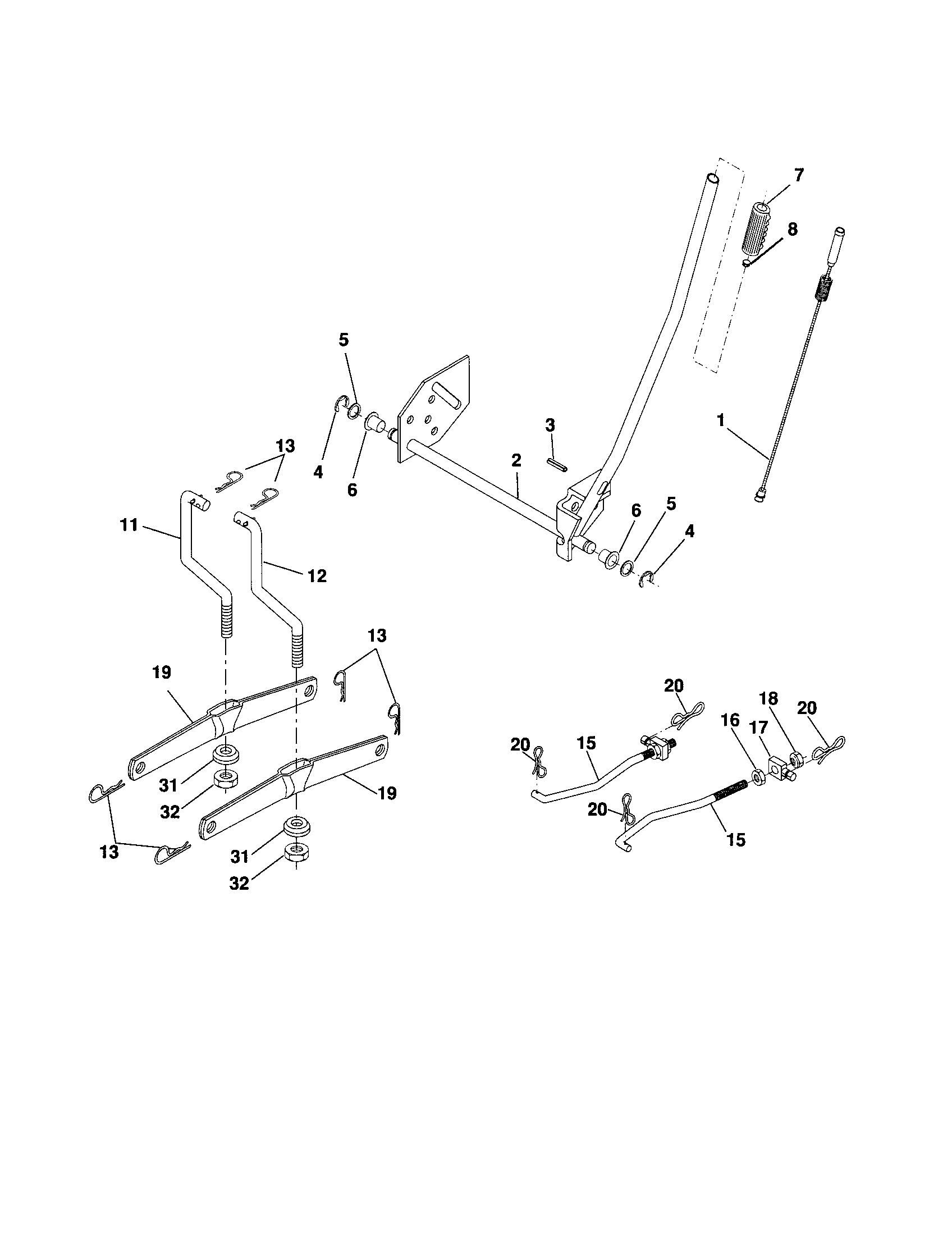 Craftsman 917257241 mower lift diagram