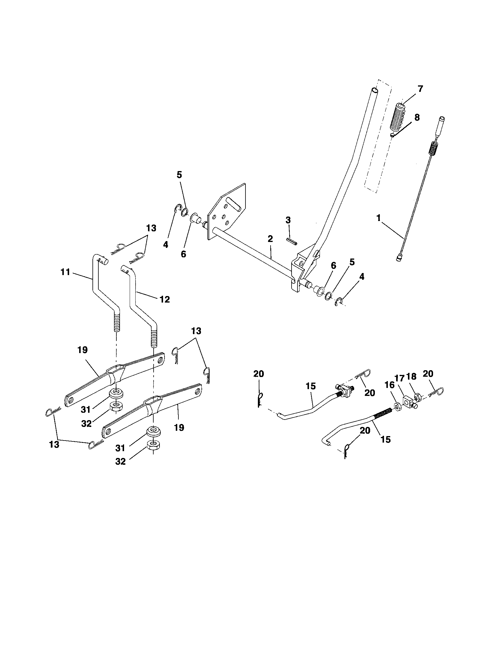 Craftsman 917257250 mower lift diagram