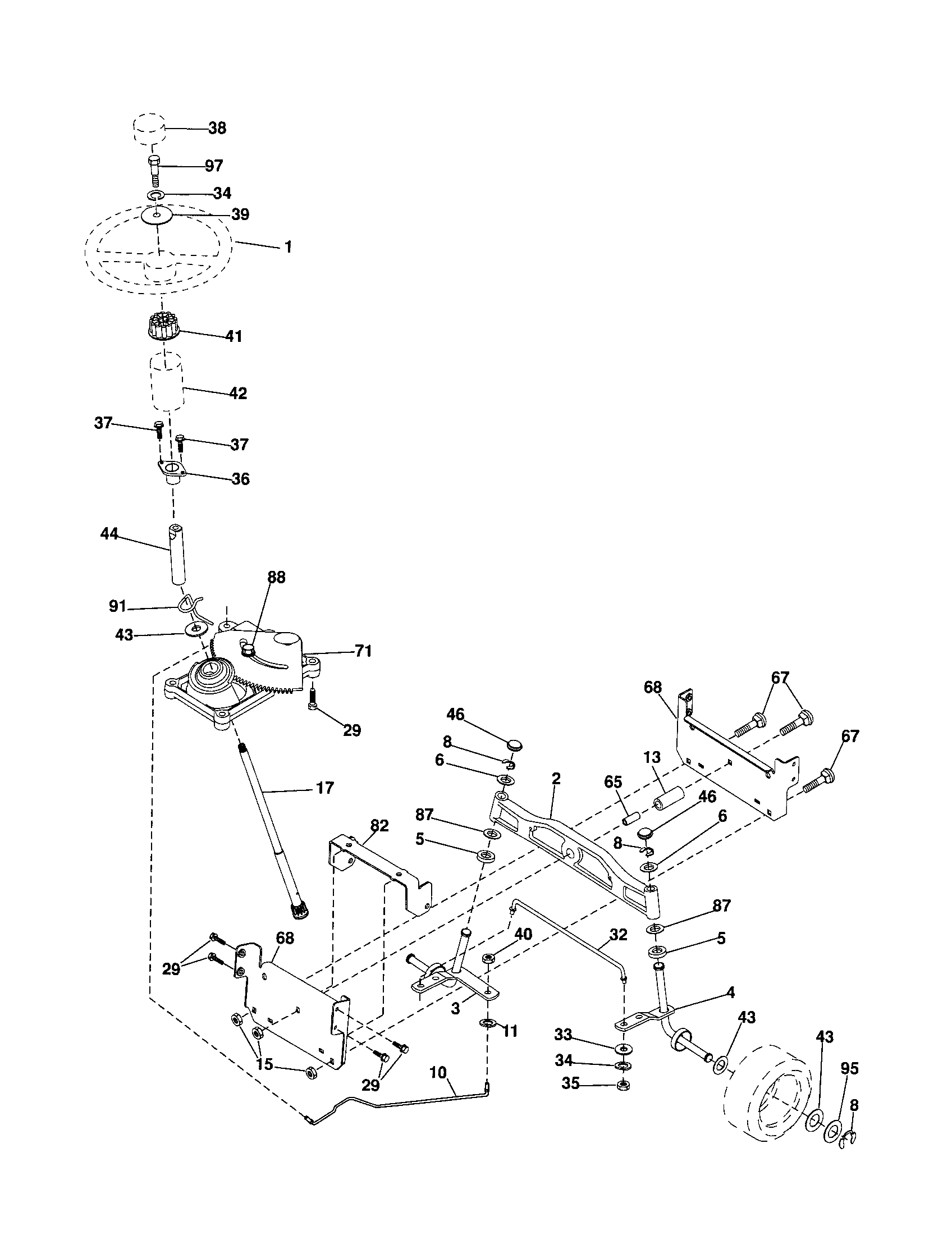 Craftsman 917257252 steering diagram