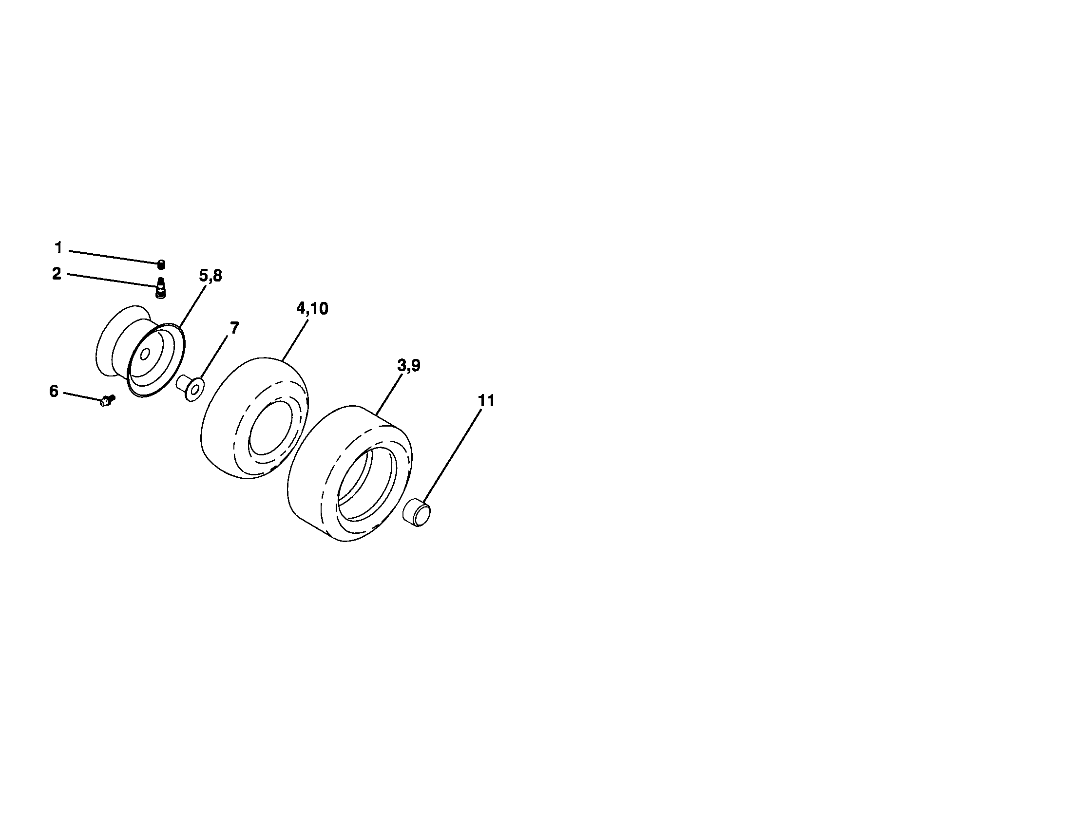Craftsman 917257252 wheels and tires diagram