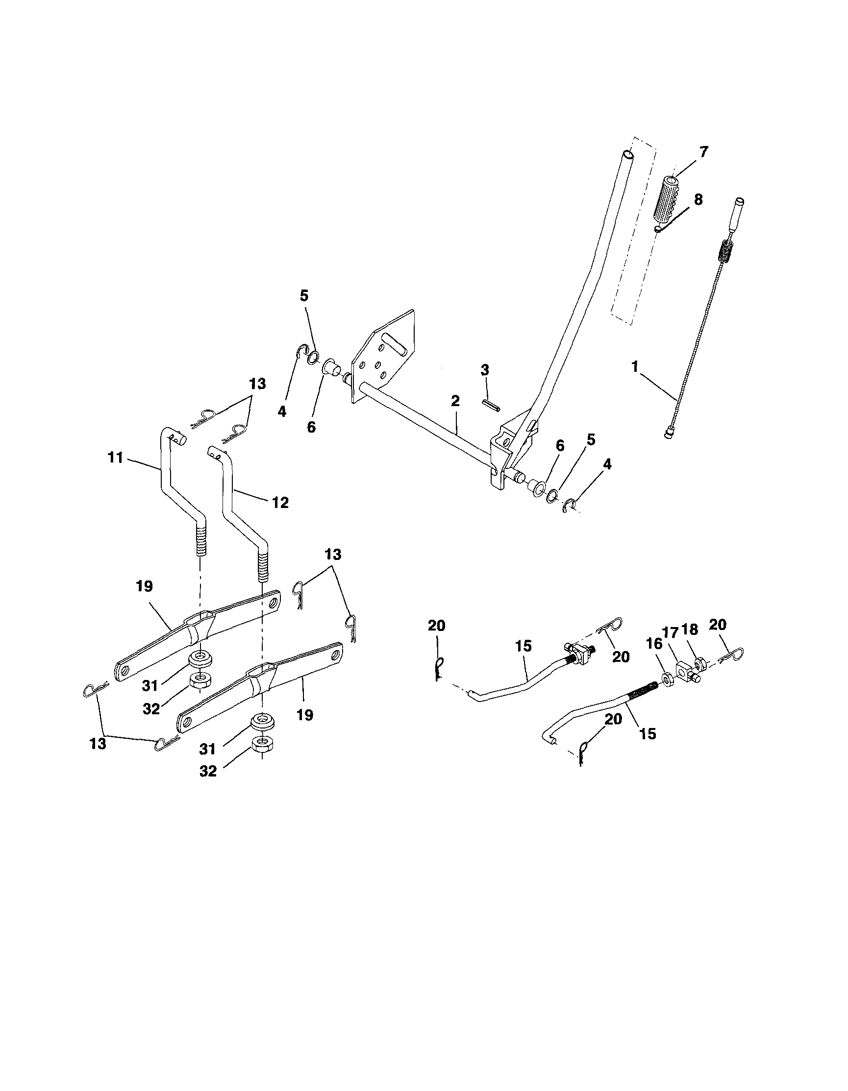 Craftsman 917257252 mower lift diagram