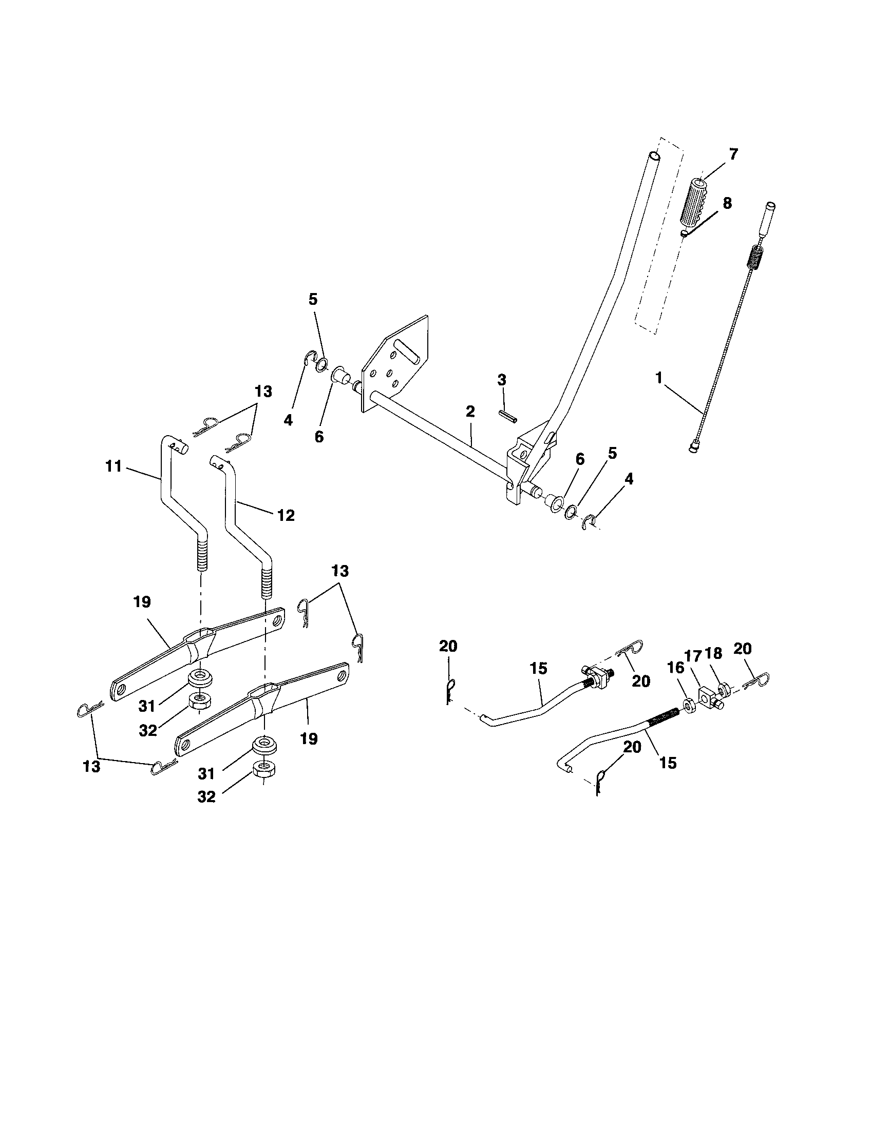 Craftsman 917257261 mower lift diagram