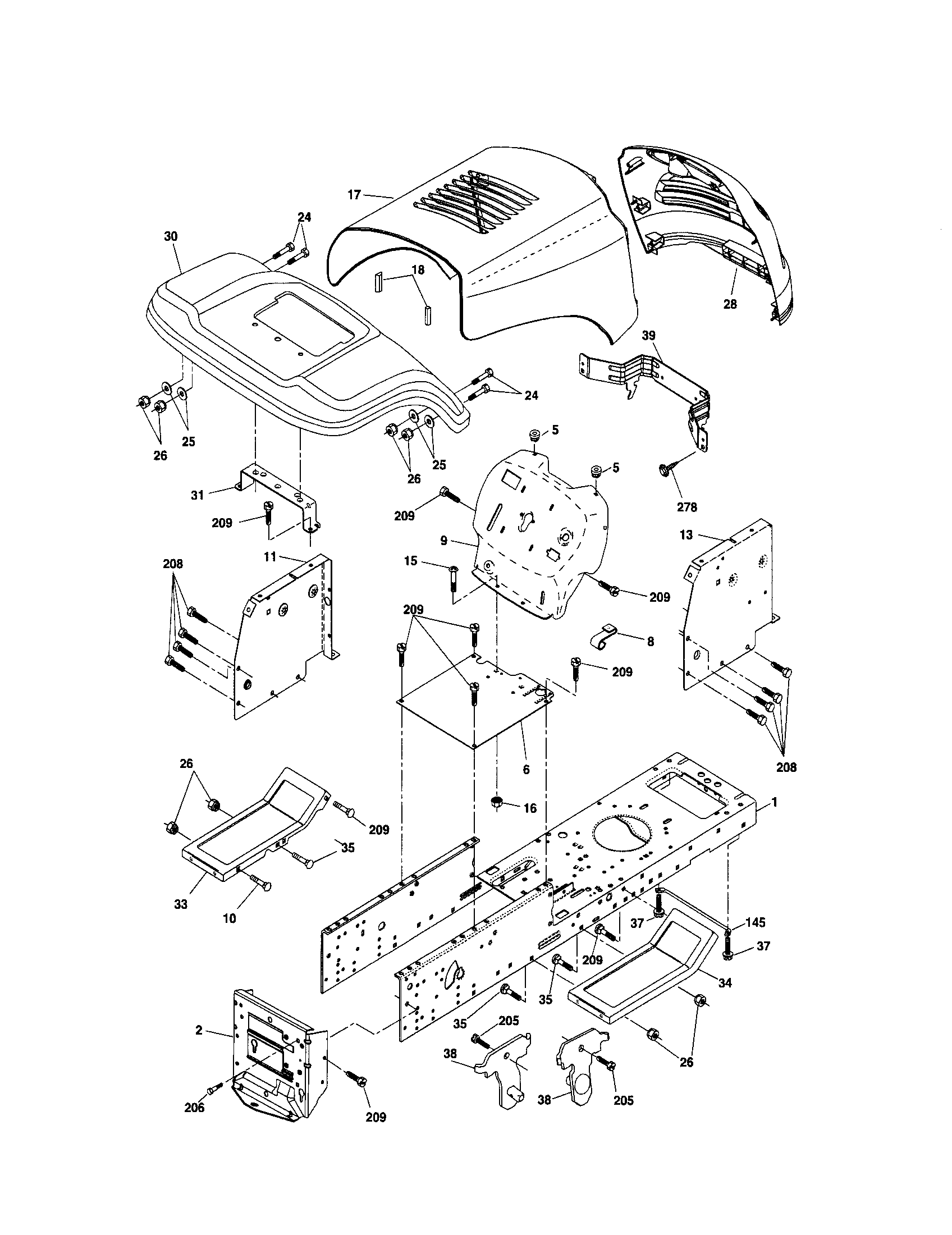 Craftsman 917287010 chassis and enclosures diagram
