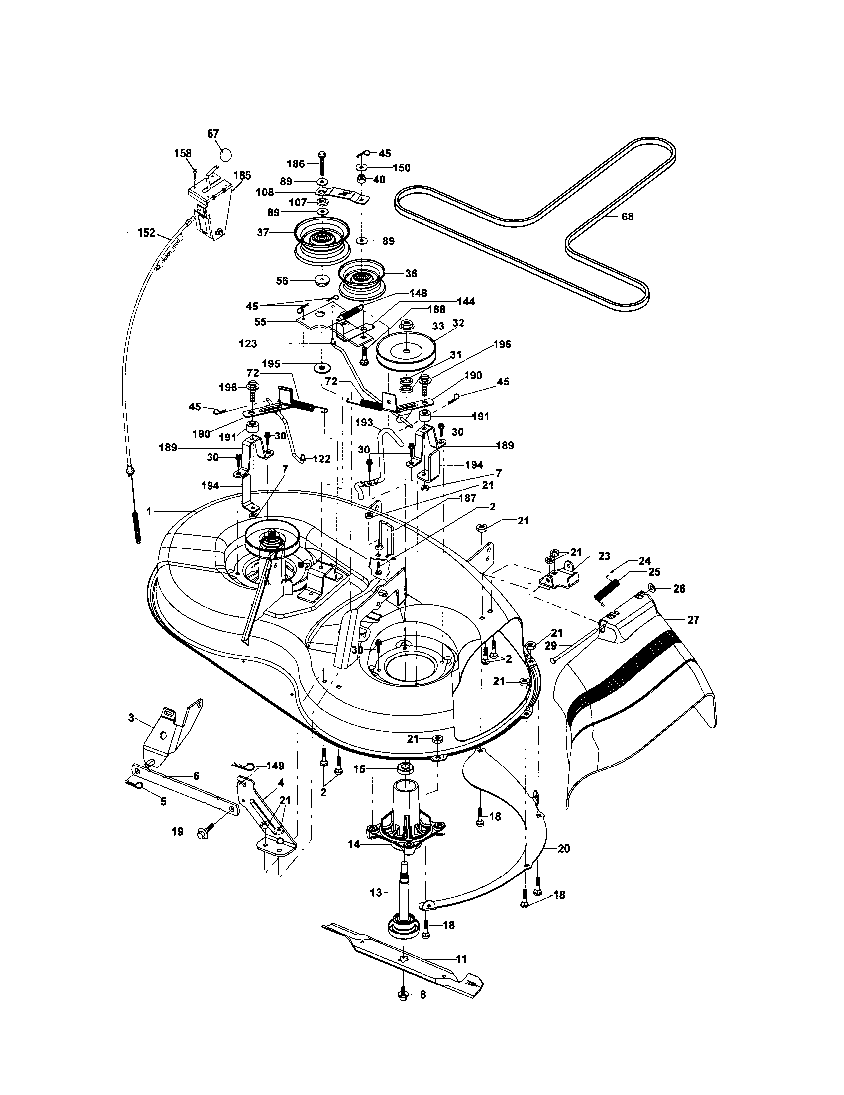 Craftsman 917287010 mower deck diagram