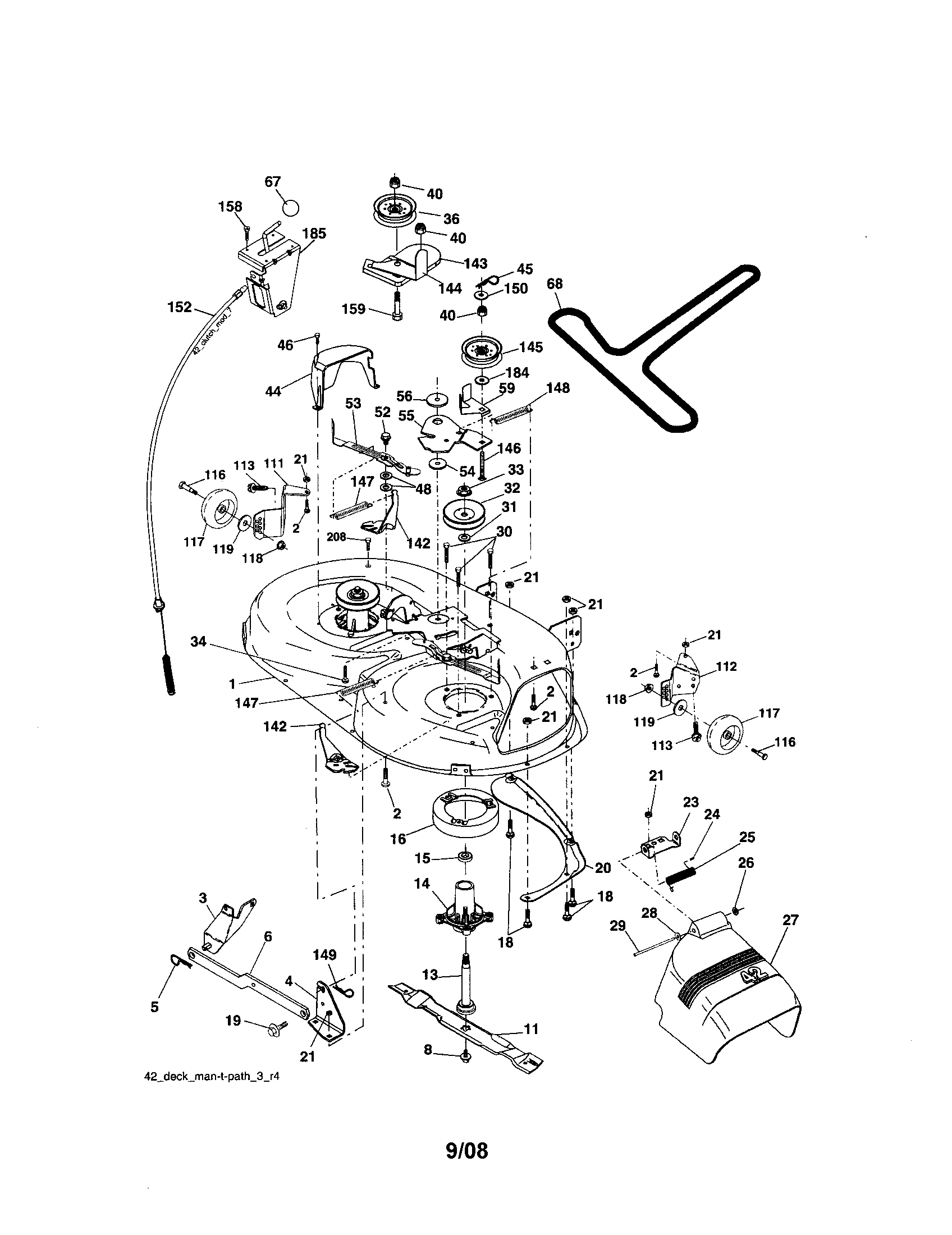 Craftsman 917287081 mower deck diagram