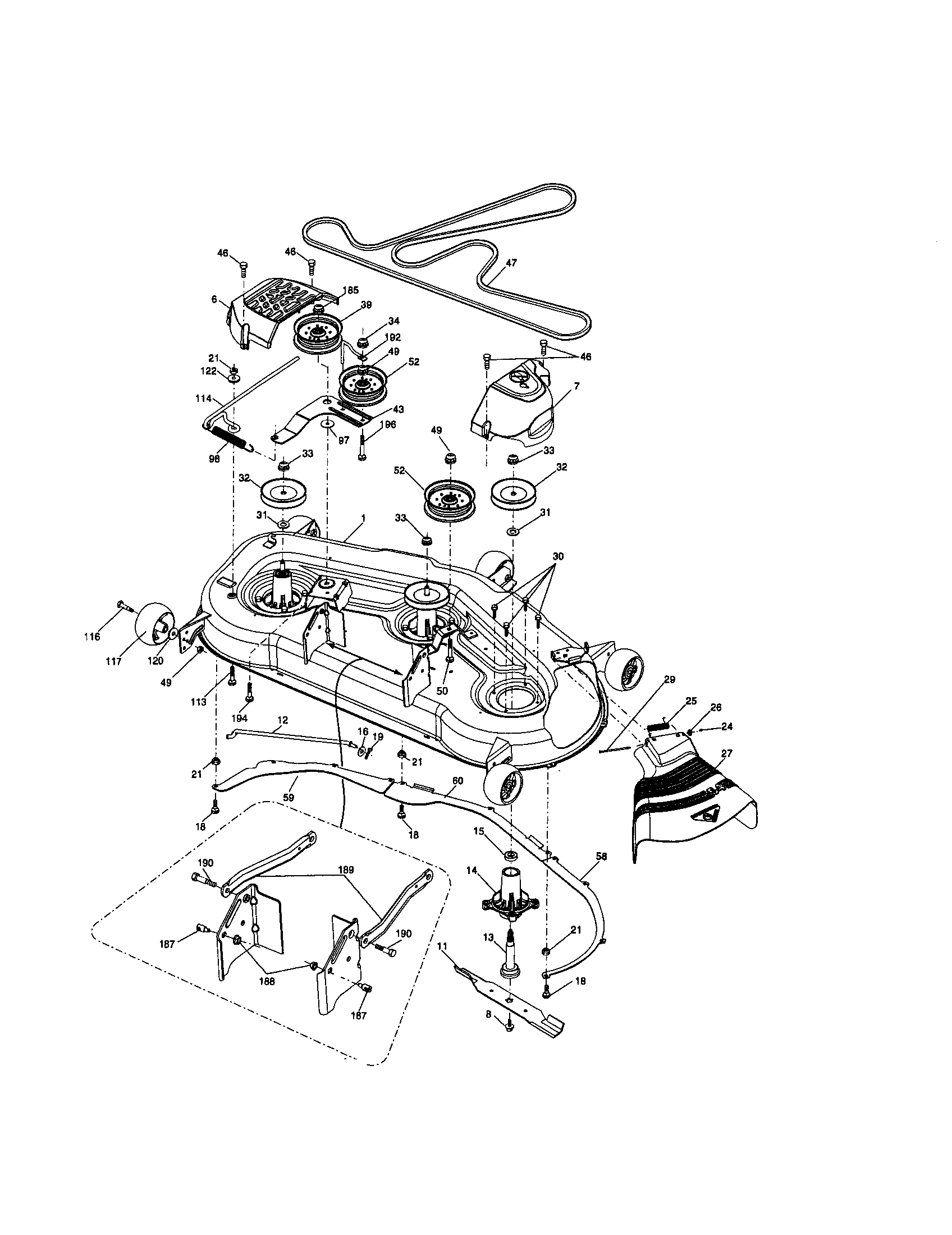 Craftsman 917286900 mower deck diagram