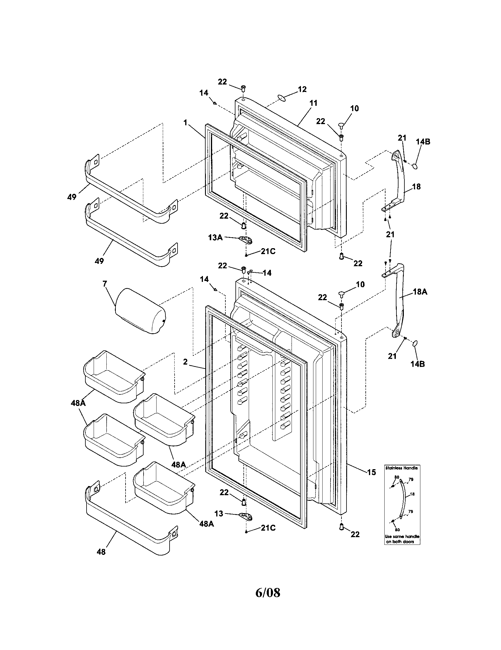 Frigidaire GLHT184TJS1 door diagram