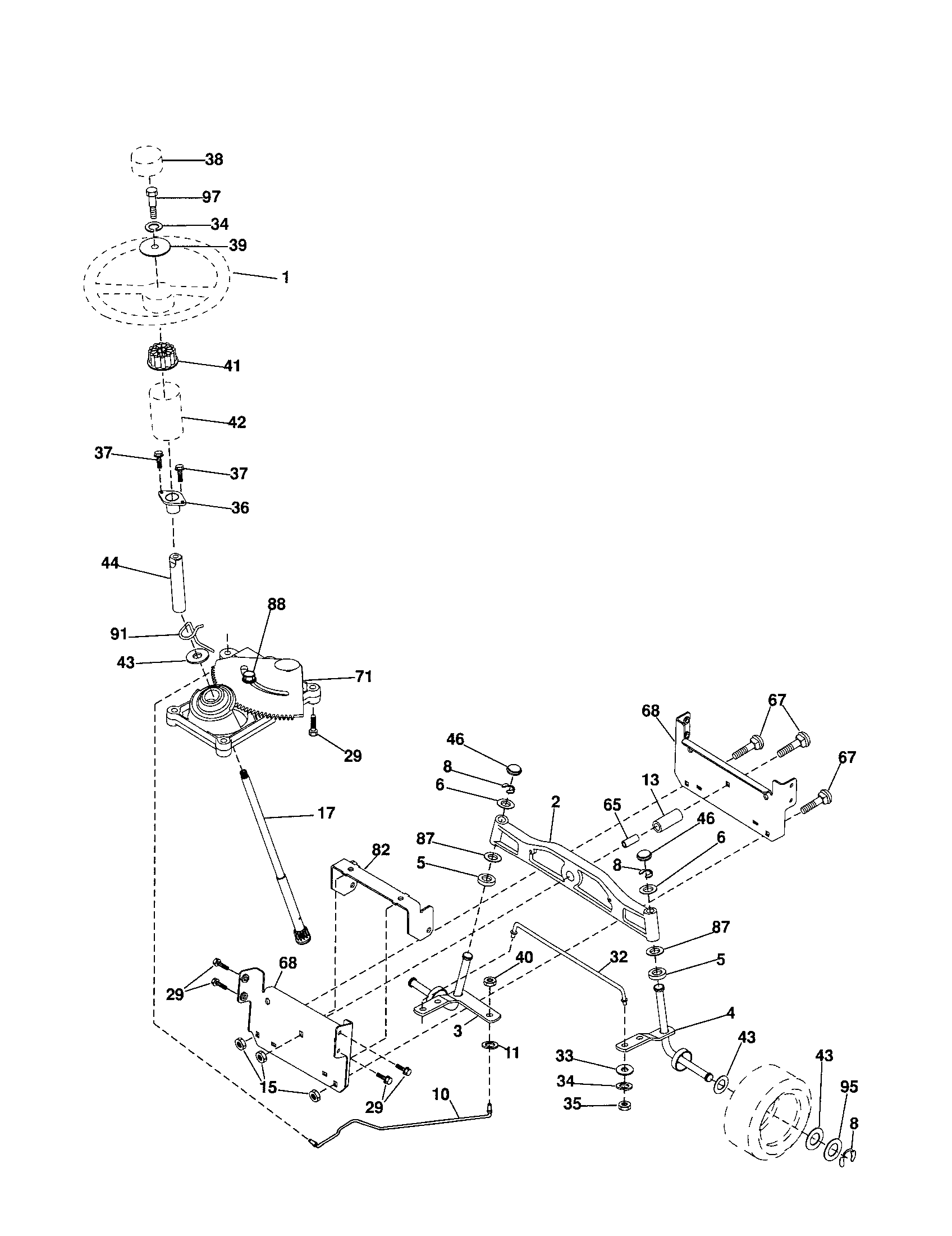 Craftsman 917253120 steering diagram