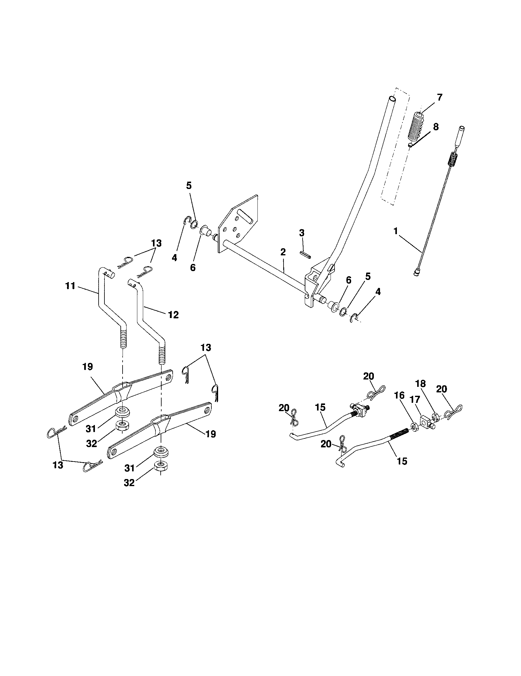 Craftsman 917253120 mower lift diagram