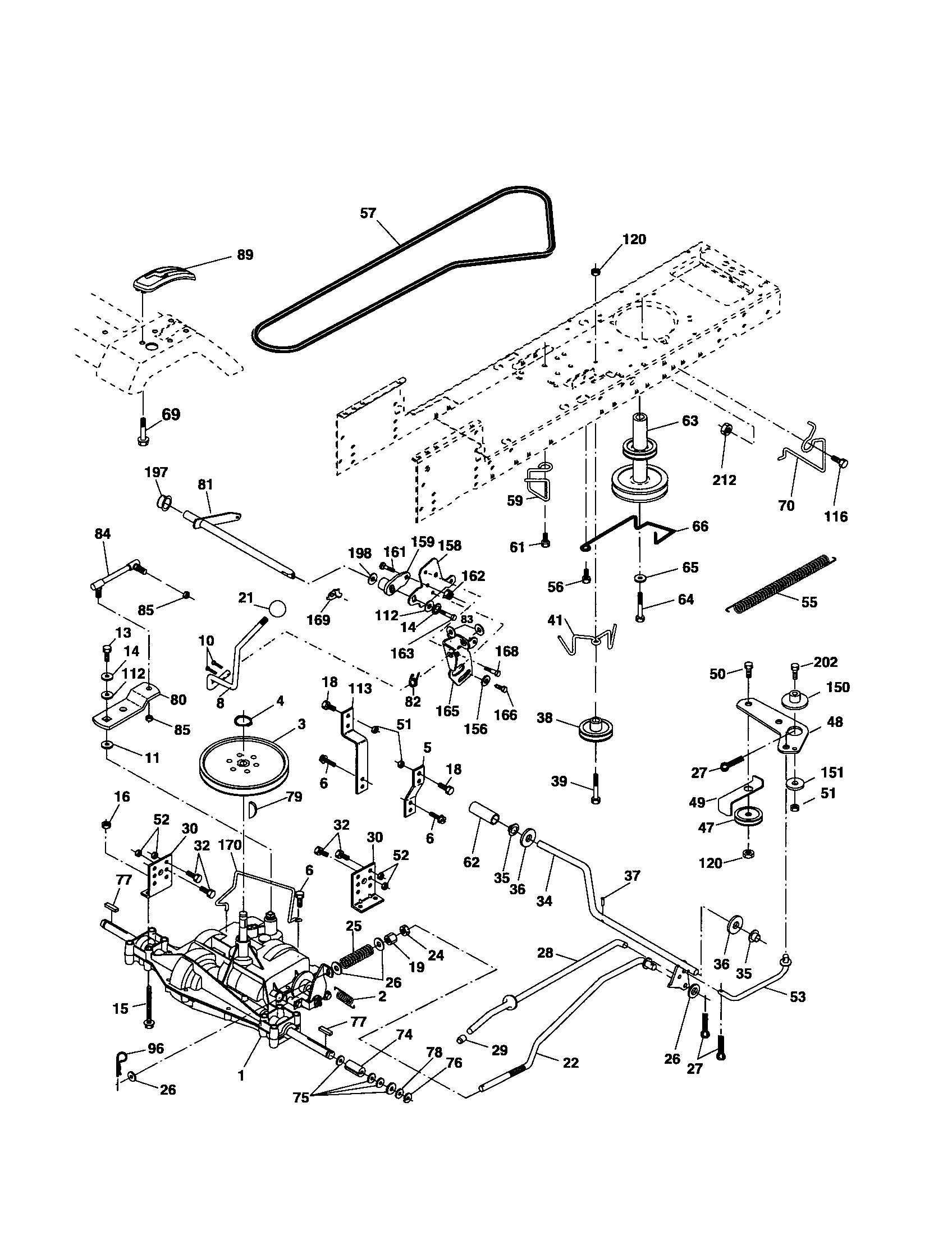 Poulan PD15538LT drive diagram