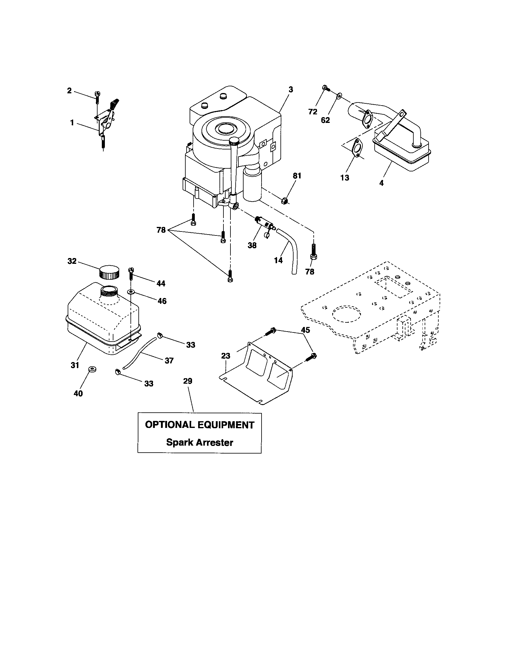 Poulan PD15538LT engine diagram