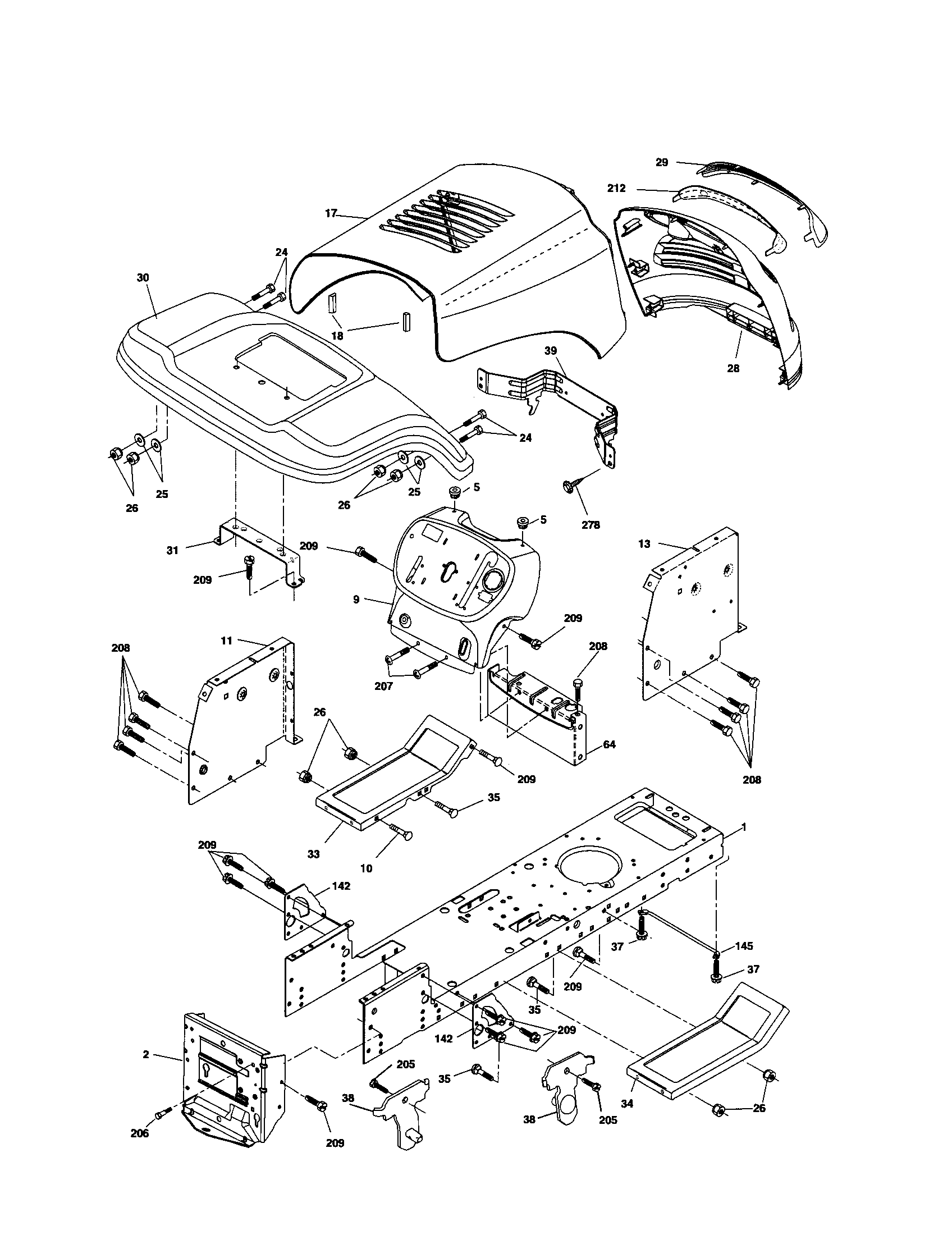 Craftsman 917253100 chassis and enclosures diagram