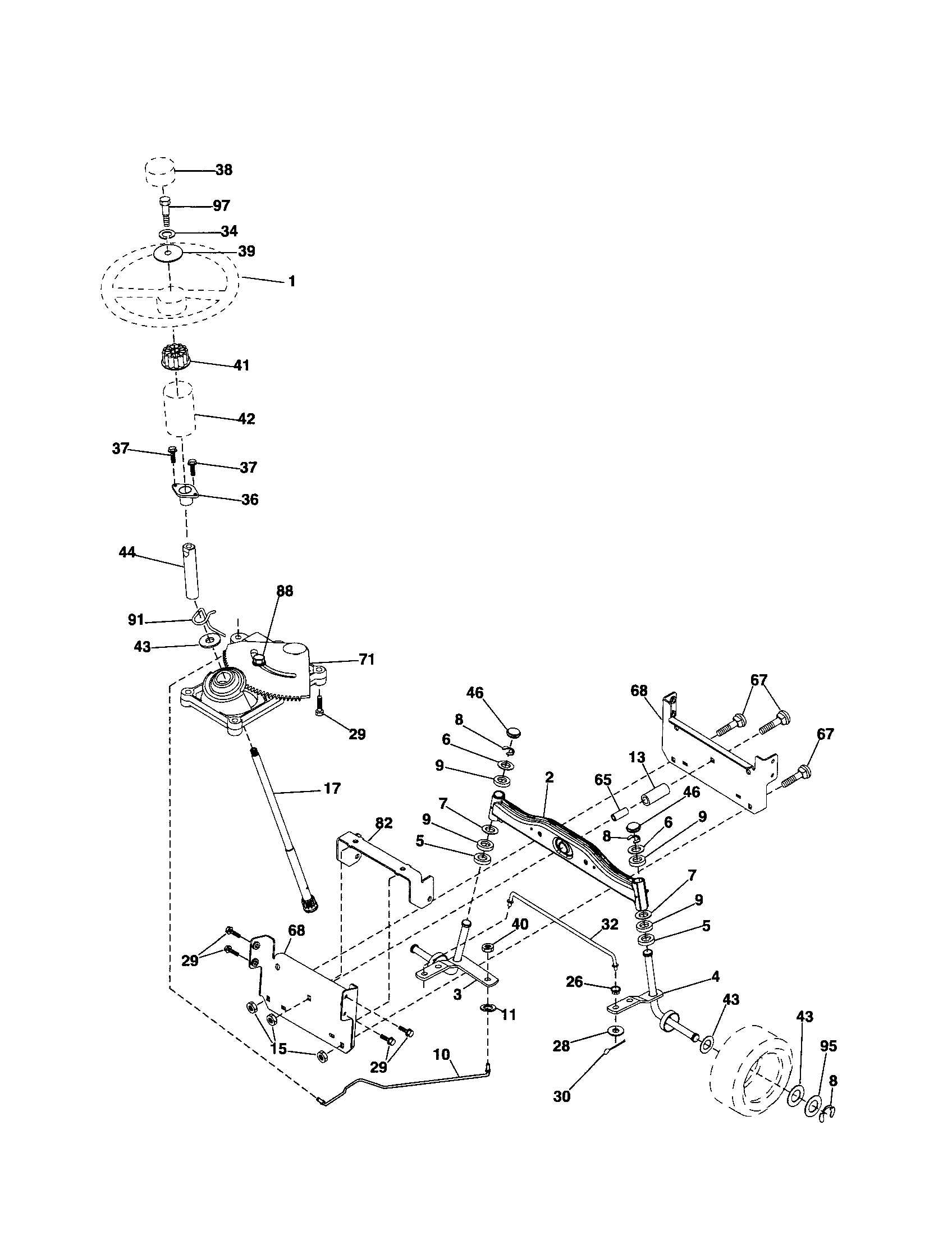 Craftsman 917253100 steering diagram