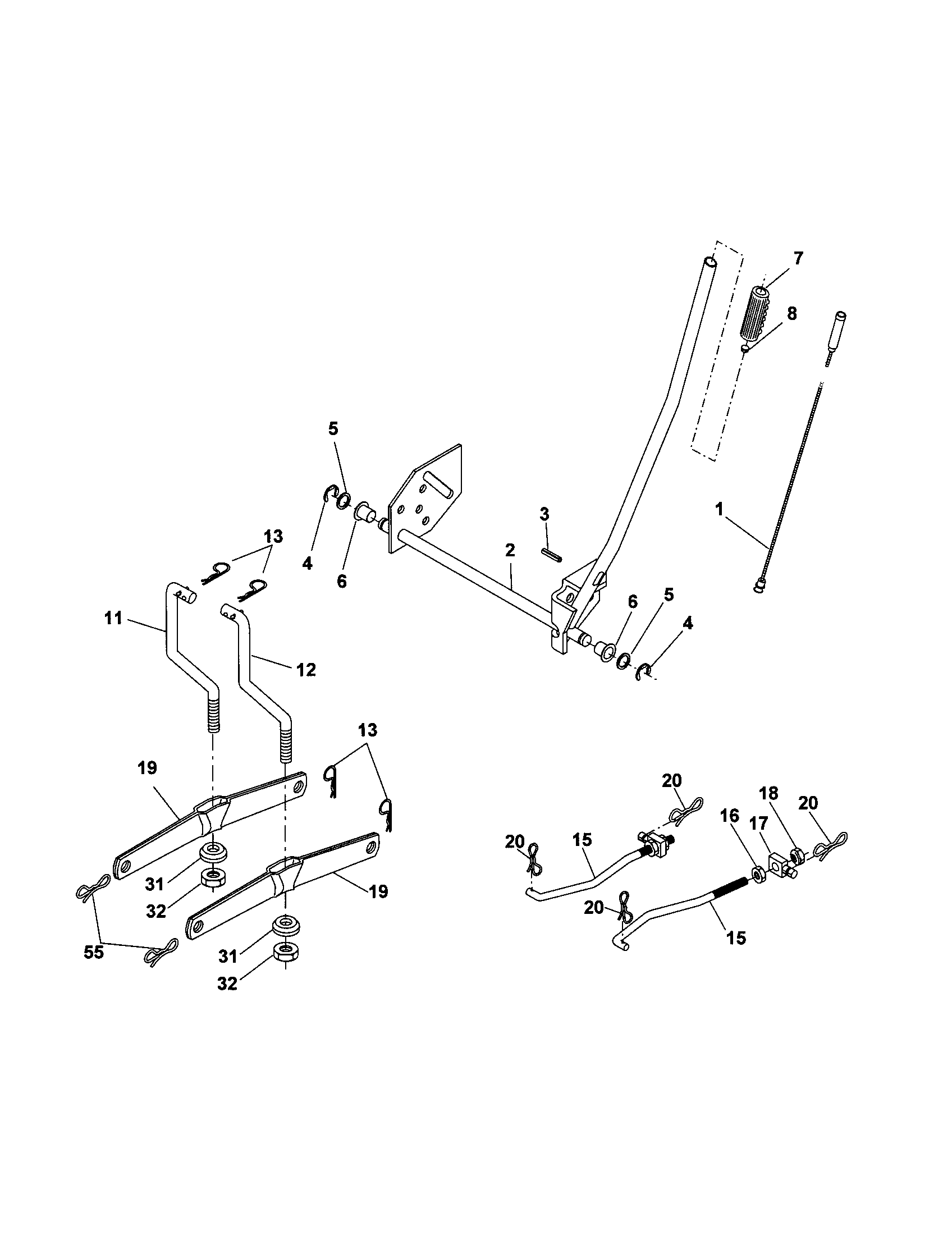 Craftsman 917253100 mower lift diagram