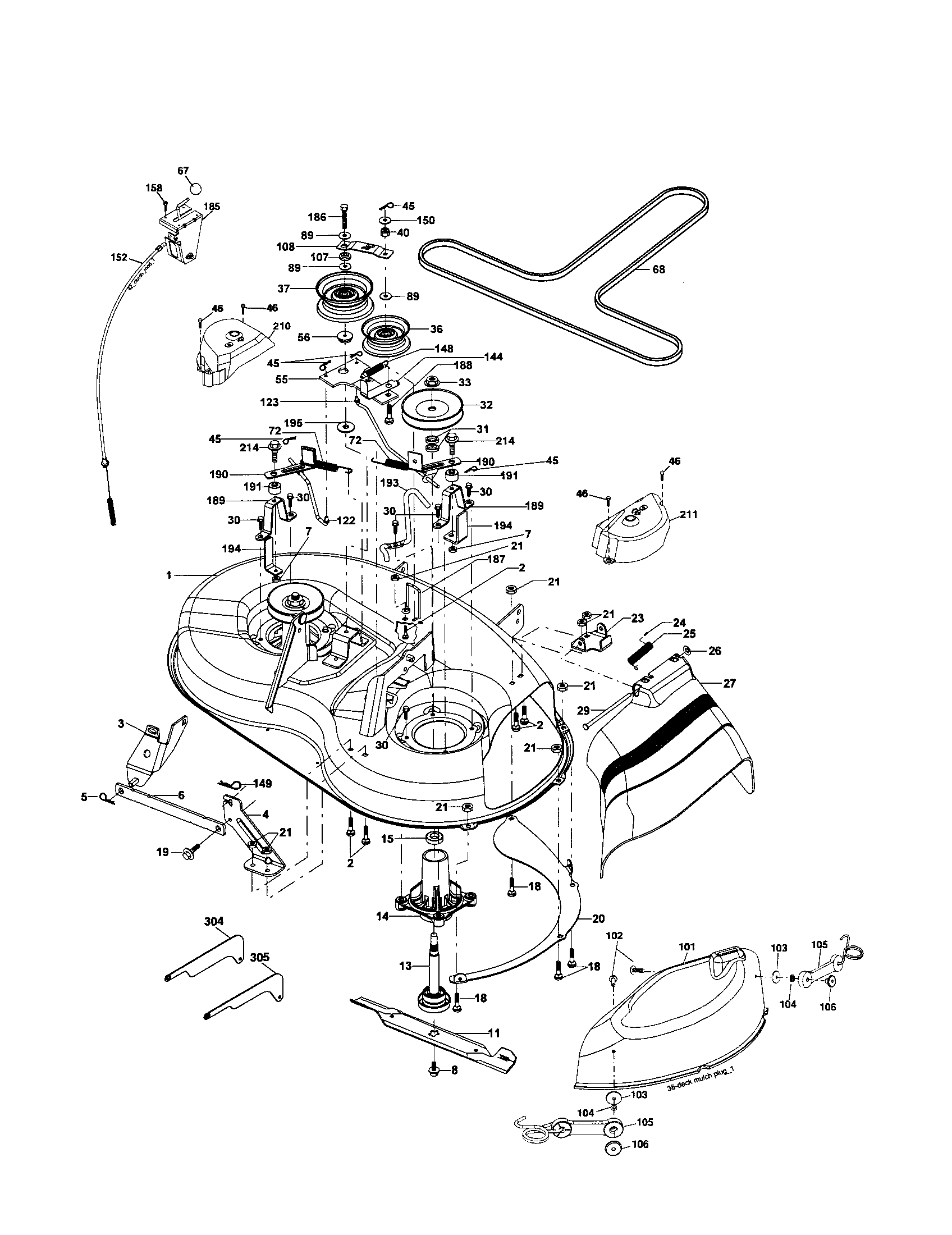 Craftsman 917253100 mower deck diagram