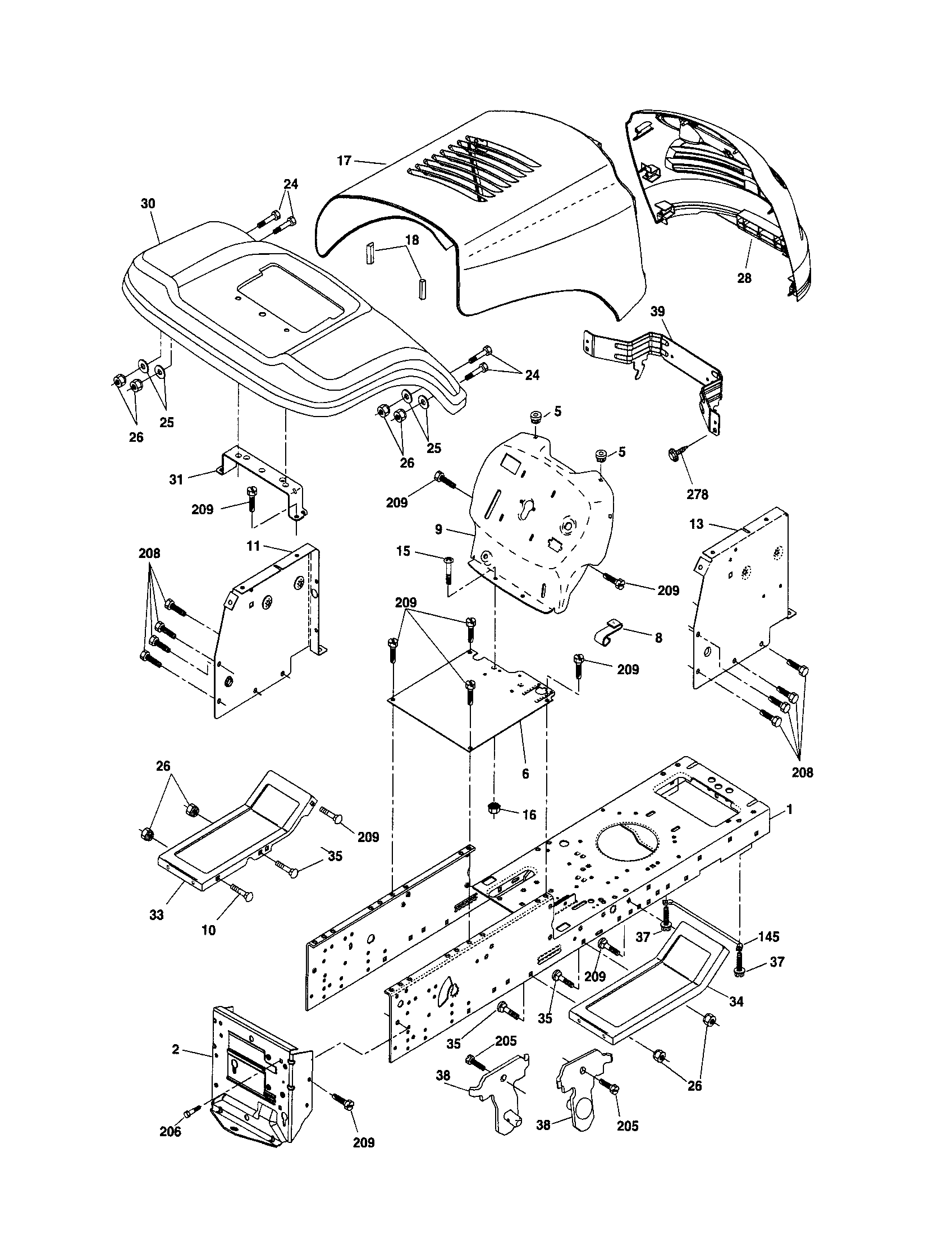 Craftsman 917256330 chassis and enclosures diagram