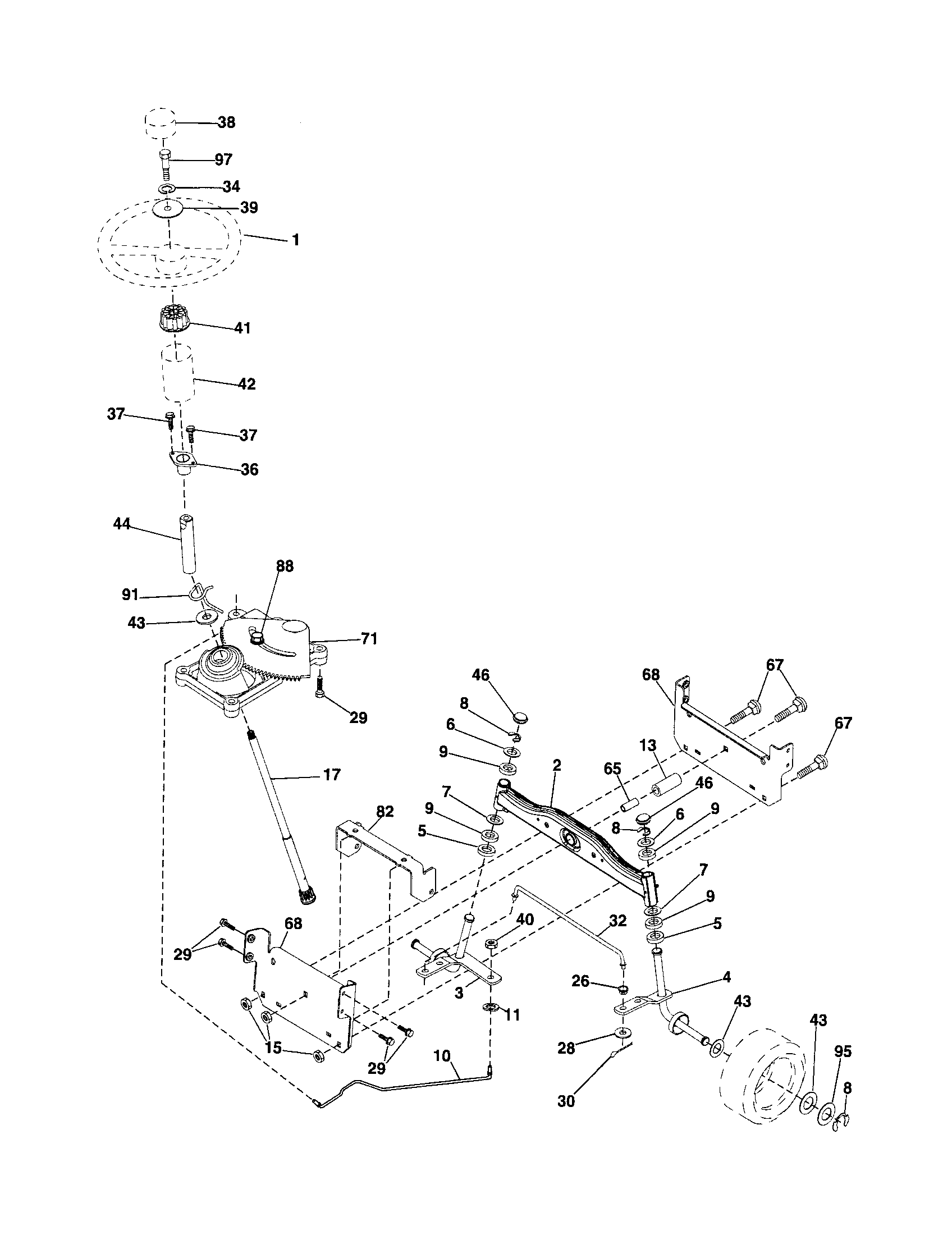 Craftsman 917256330 steering diagram