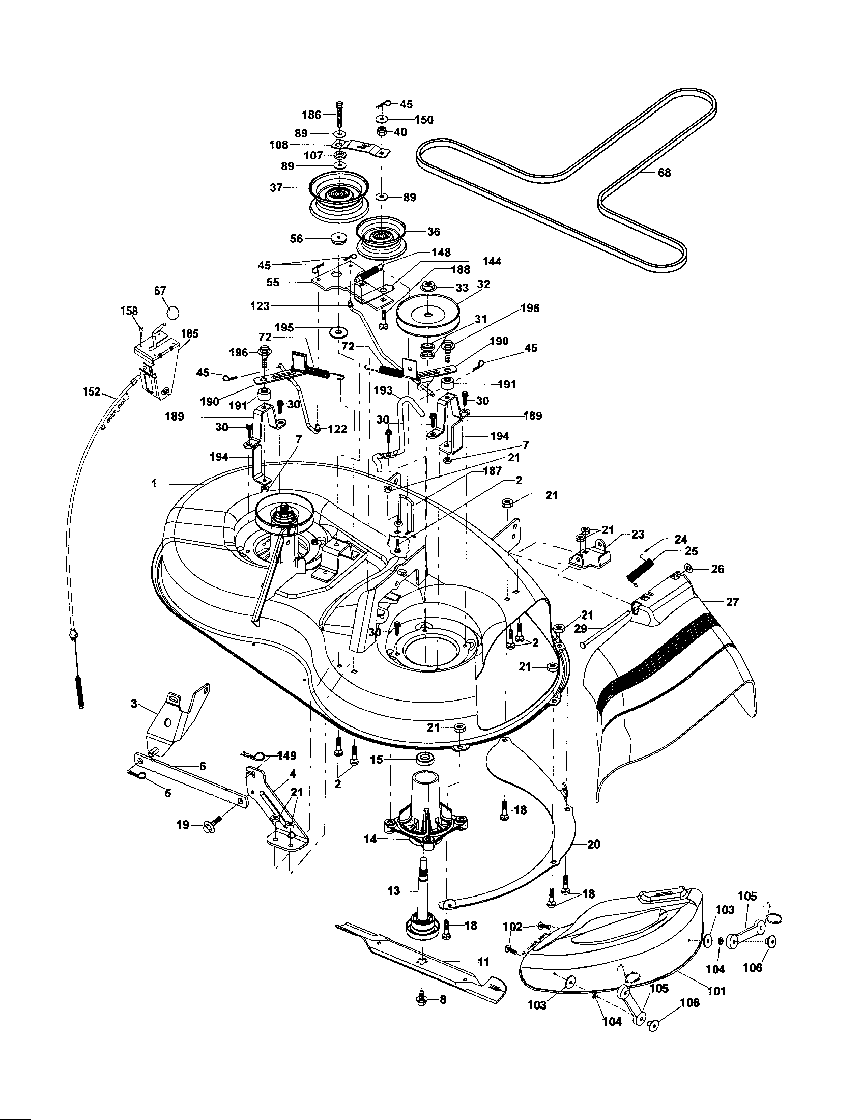 Craftsman 917256330 mower deck diagram