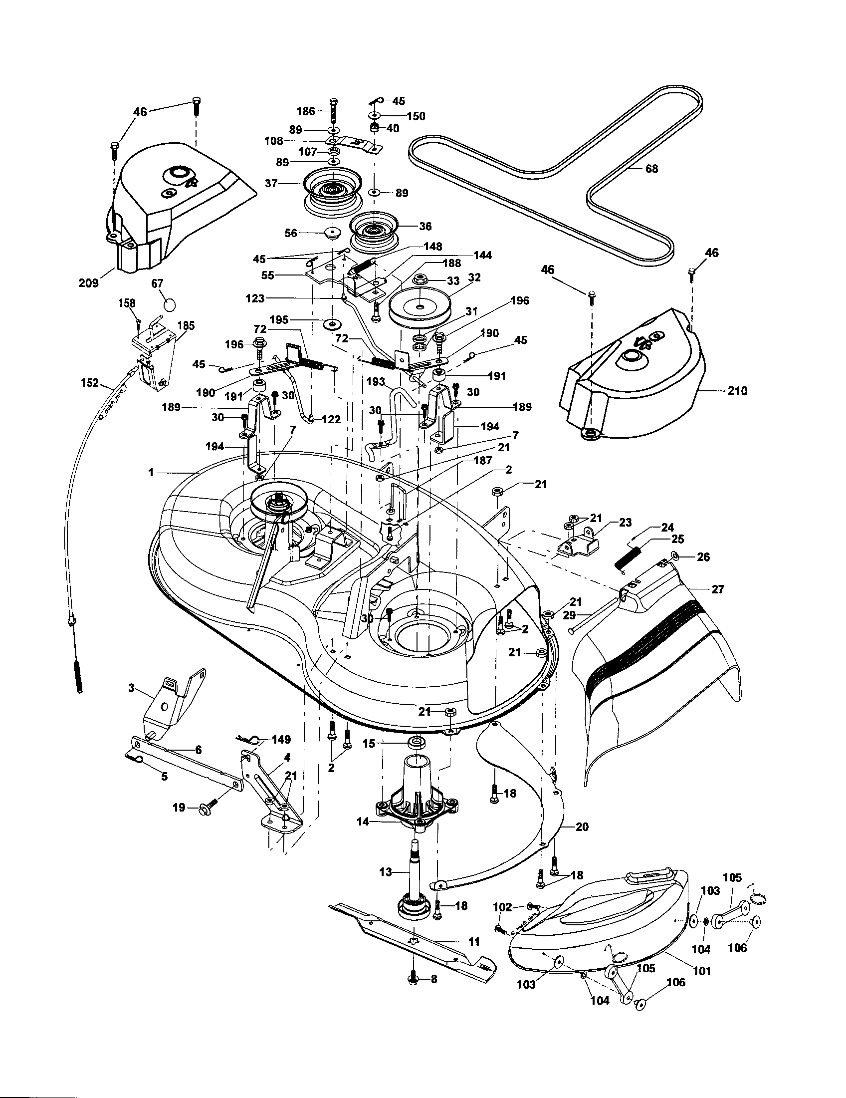 Craftsman 917256340 mower deck diagram