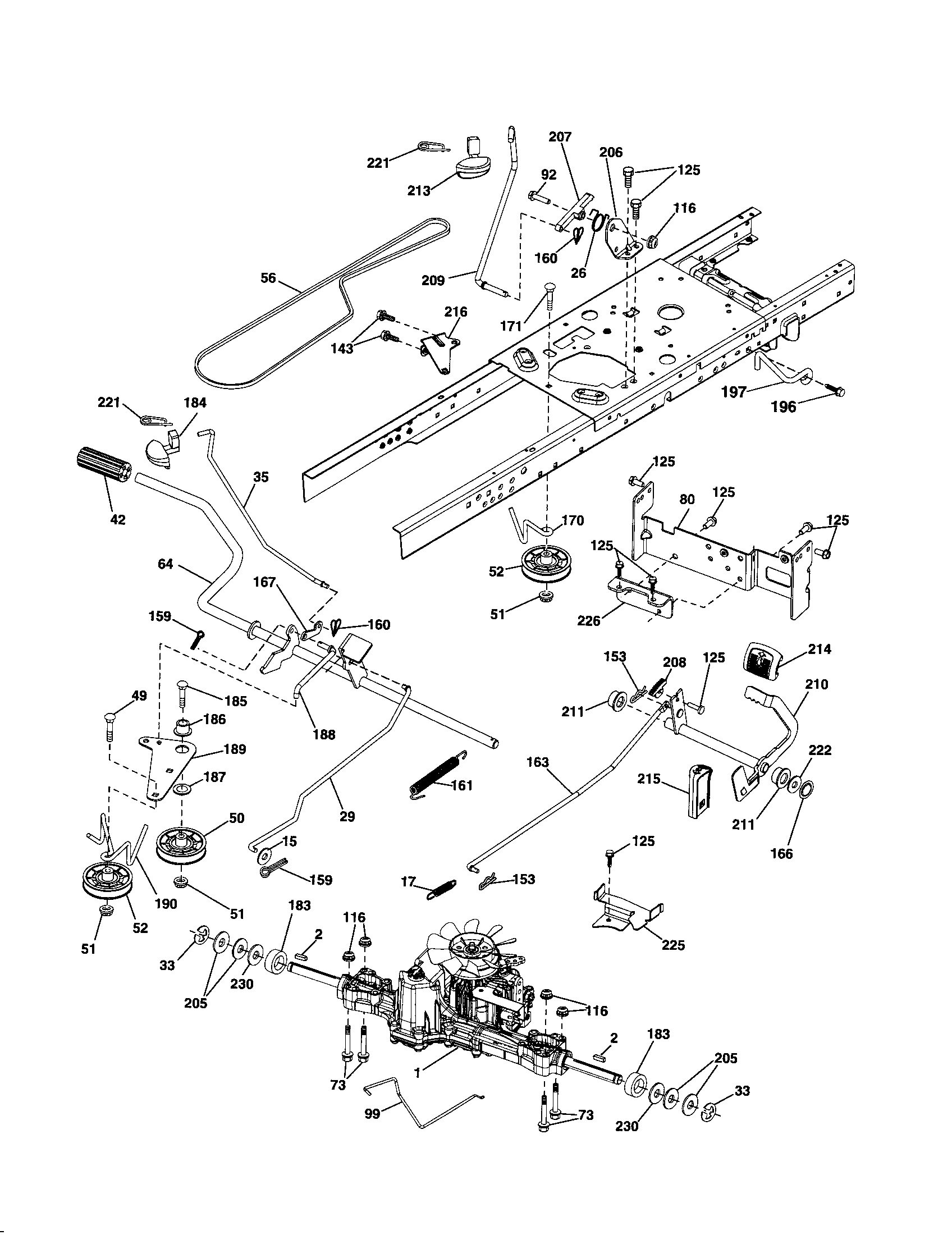 Husqvarna YTH2348-917287561 drive diagram
