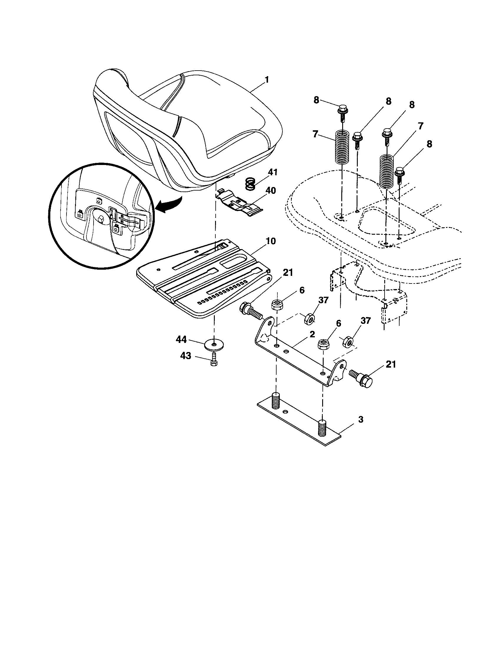 Husqvarna YTH2348-917287561 seat diagram