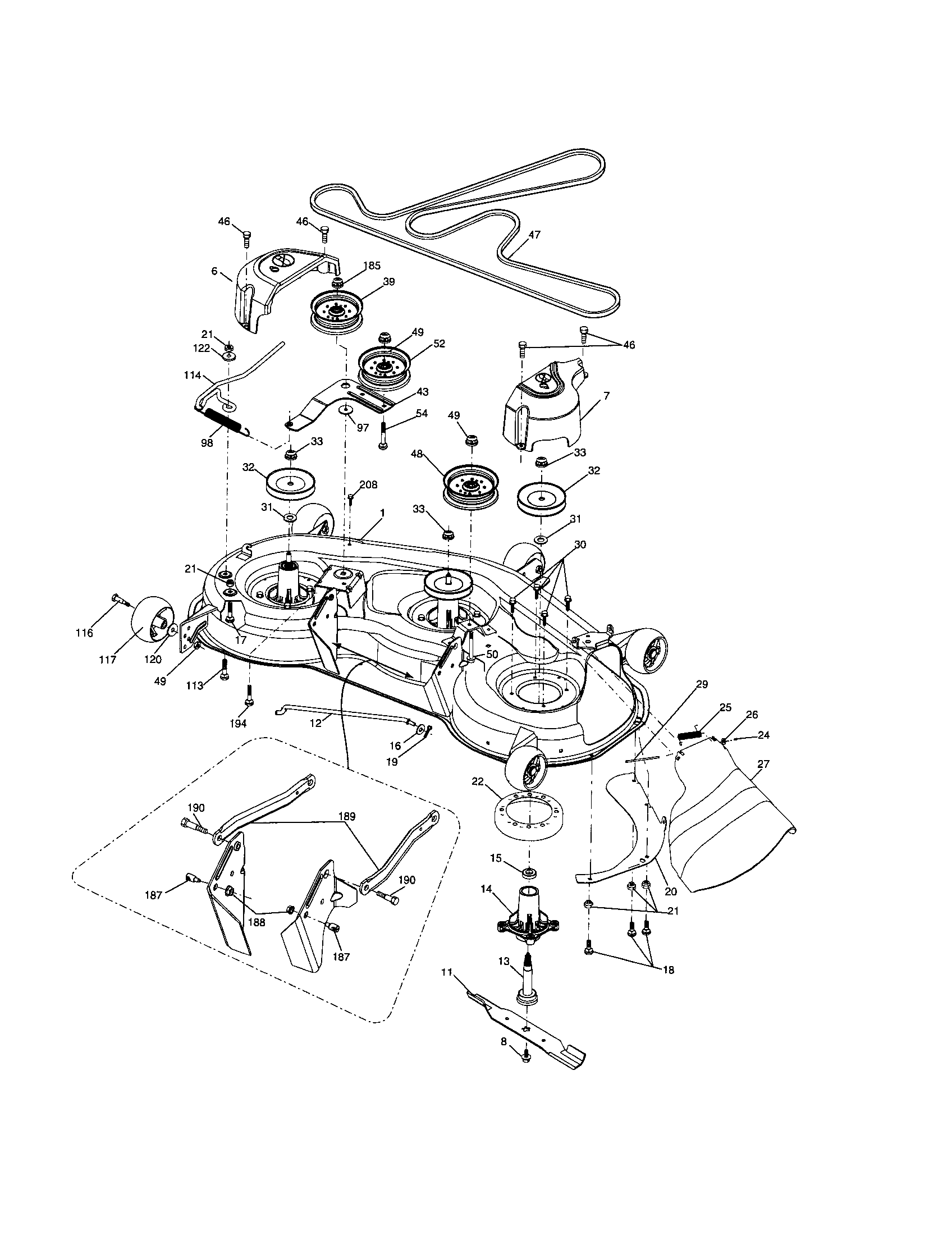 Husqvarna YTH2348-917287561 mower deck diagram