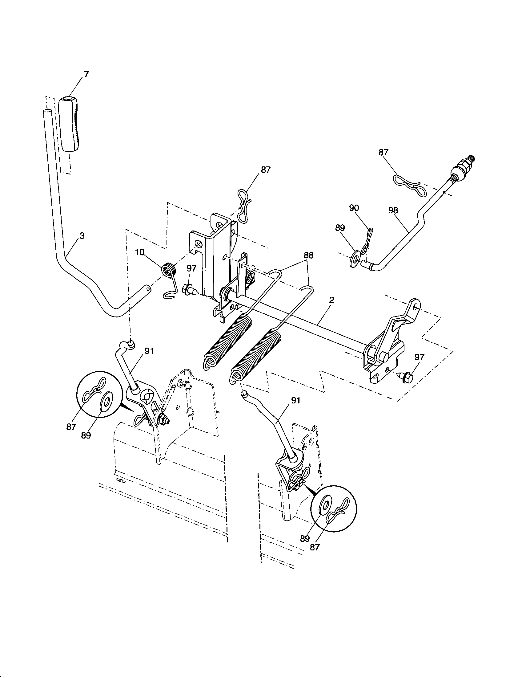 Husqvarna YTH2348-917287561 mower lift diagram