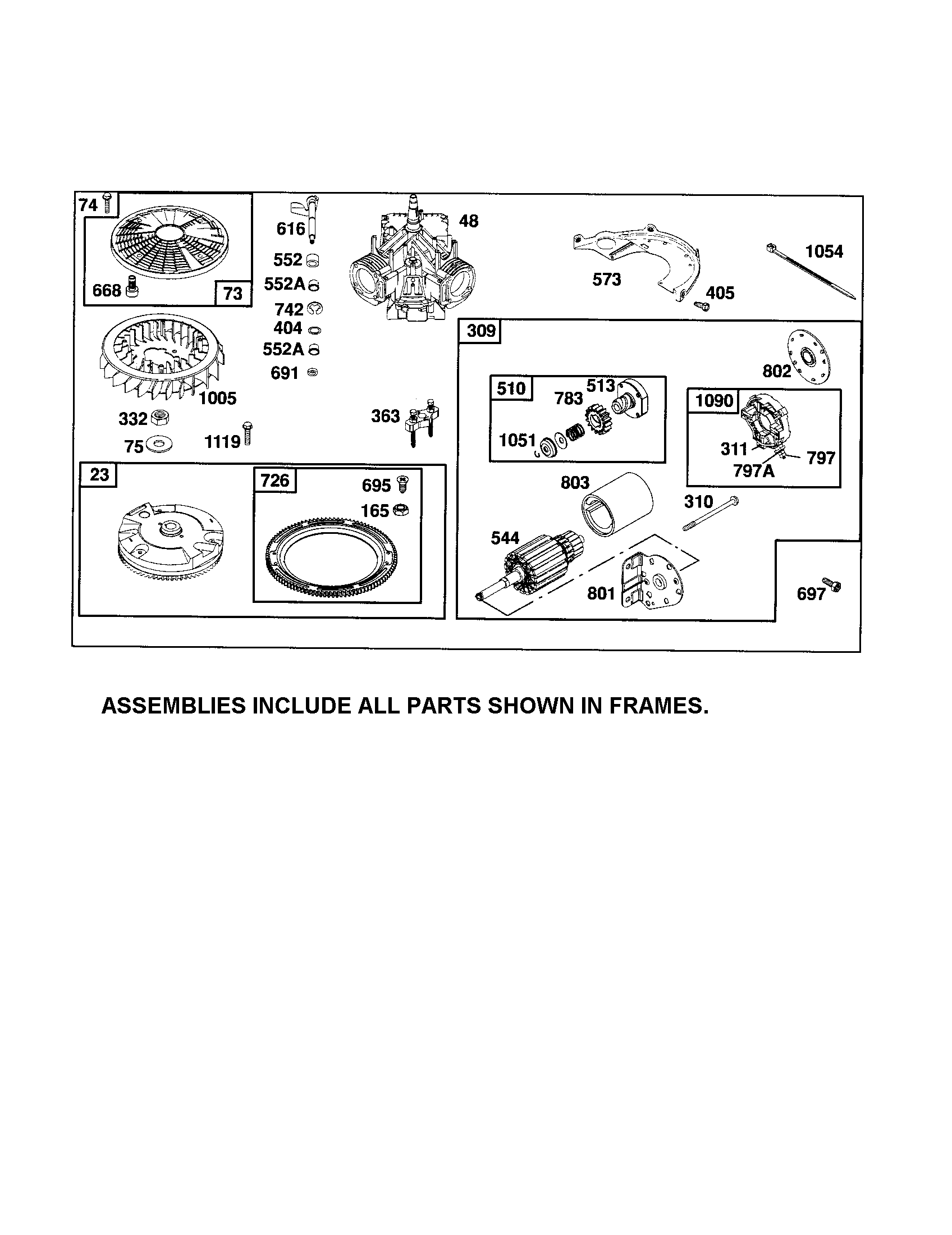 Husqvarna YTH2348-917287561 motor-starter/flywheel diagram