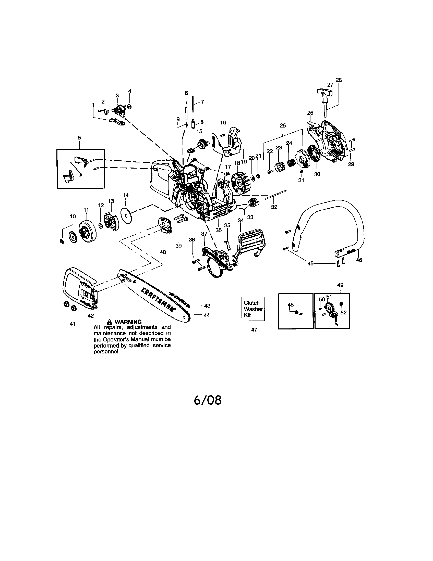 Craftsman 358351800 chassis/bar/handle diagram