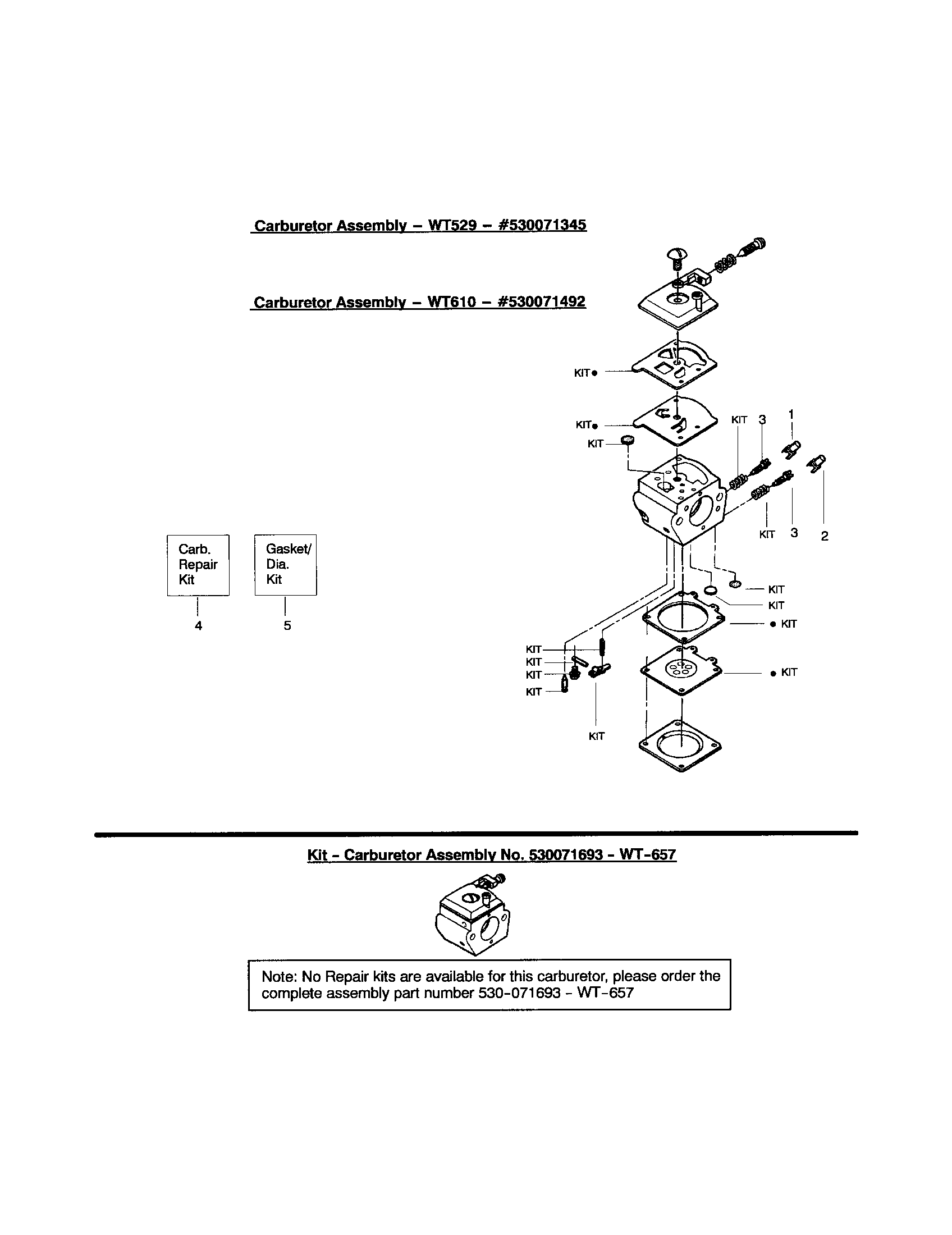 Poulan 295 TYPE 1,2 carburetor assembly diagram
