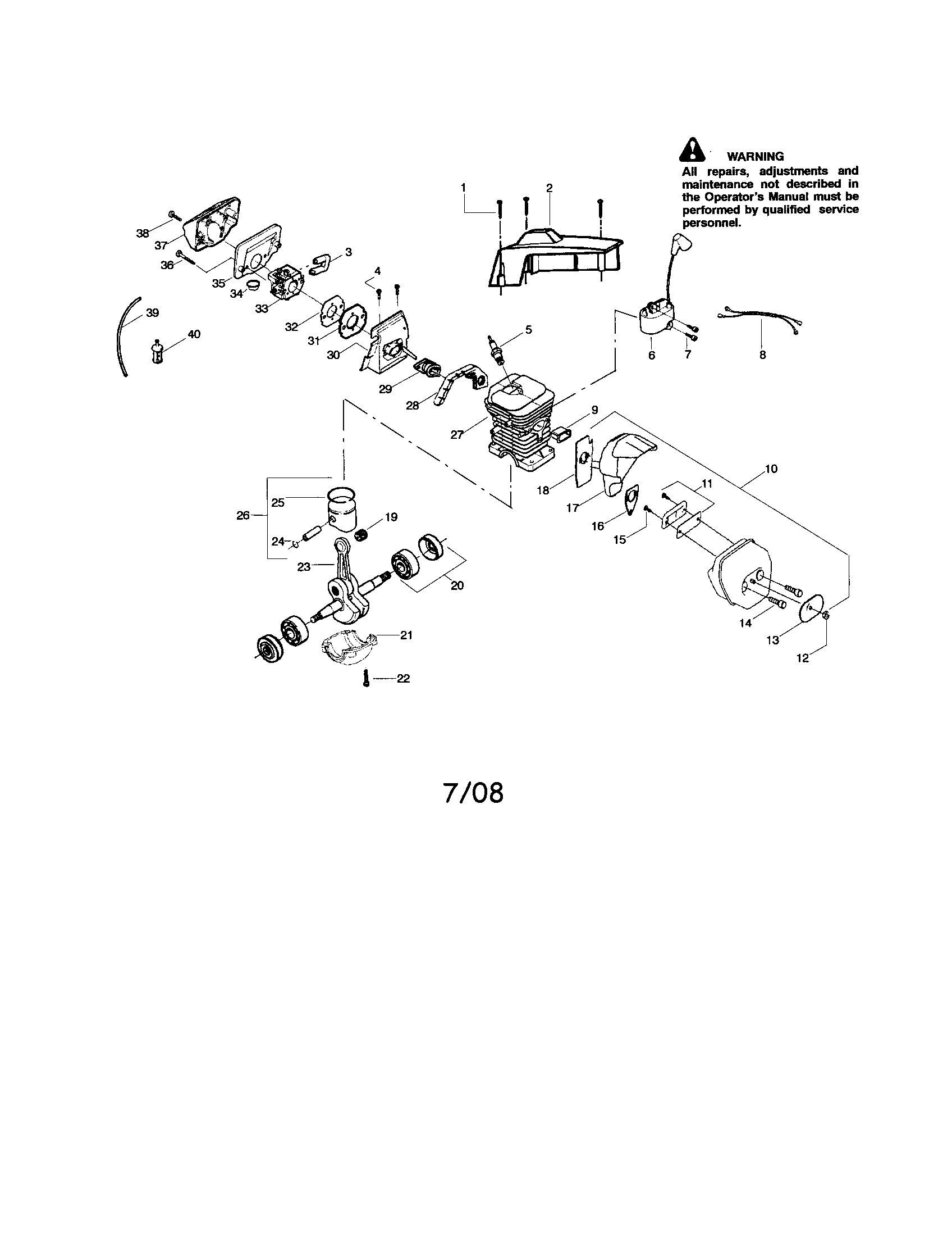 Poulan 295 TYPE 3 shield/chassis/crankshaft diagram