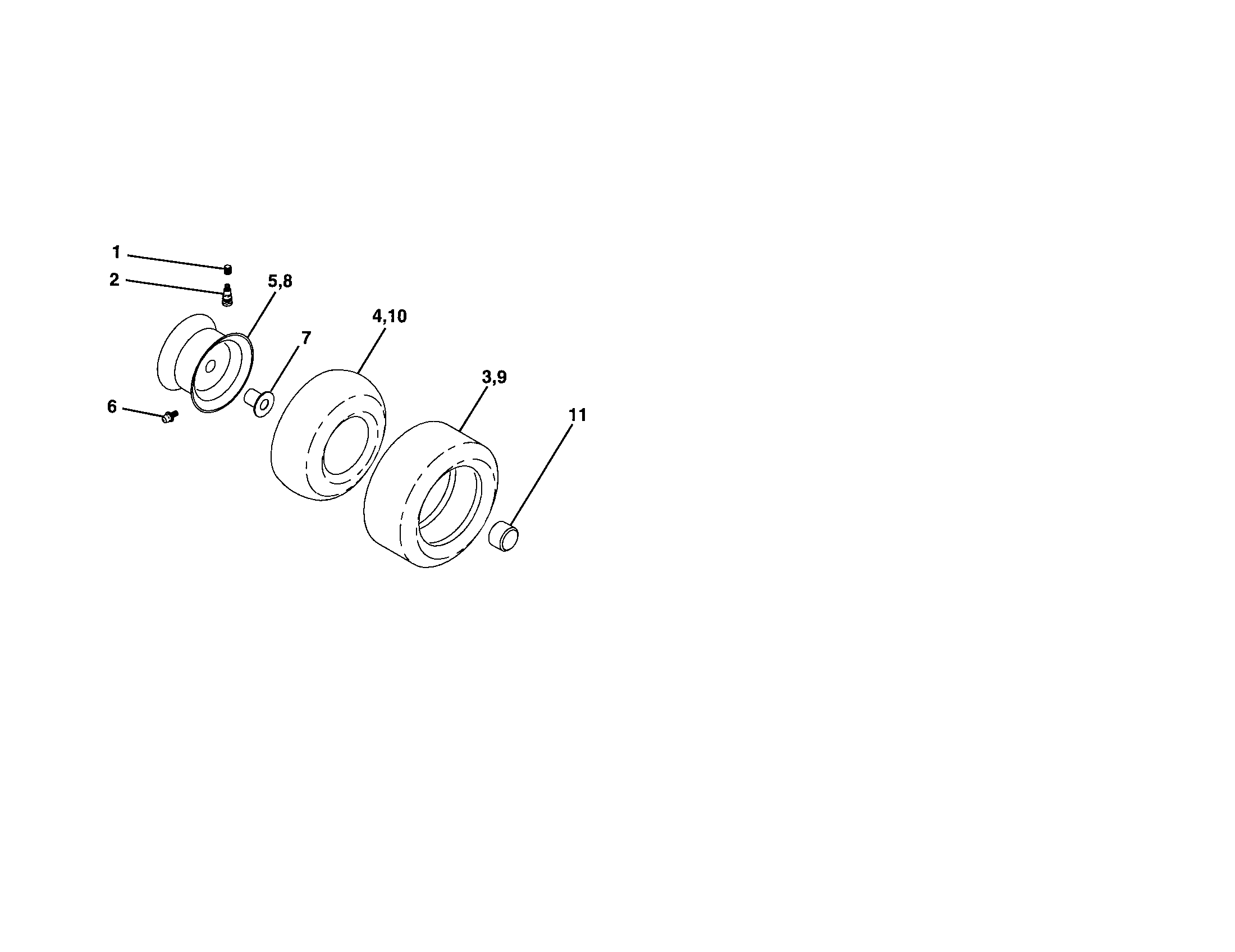 Craftsman 917288092 wheels and tires diagram
