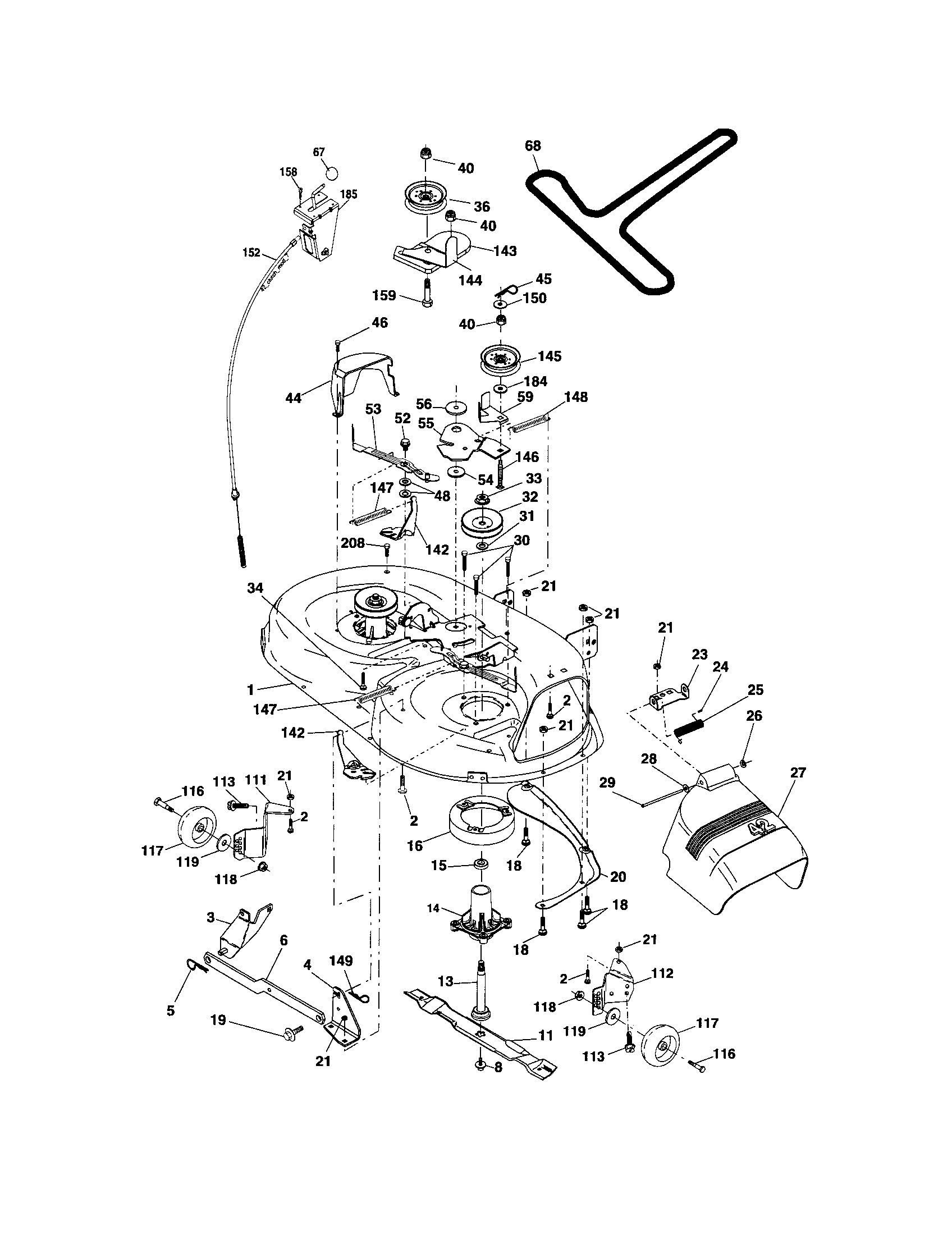 Craftsman 917288092 mower deck diagram