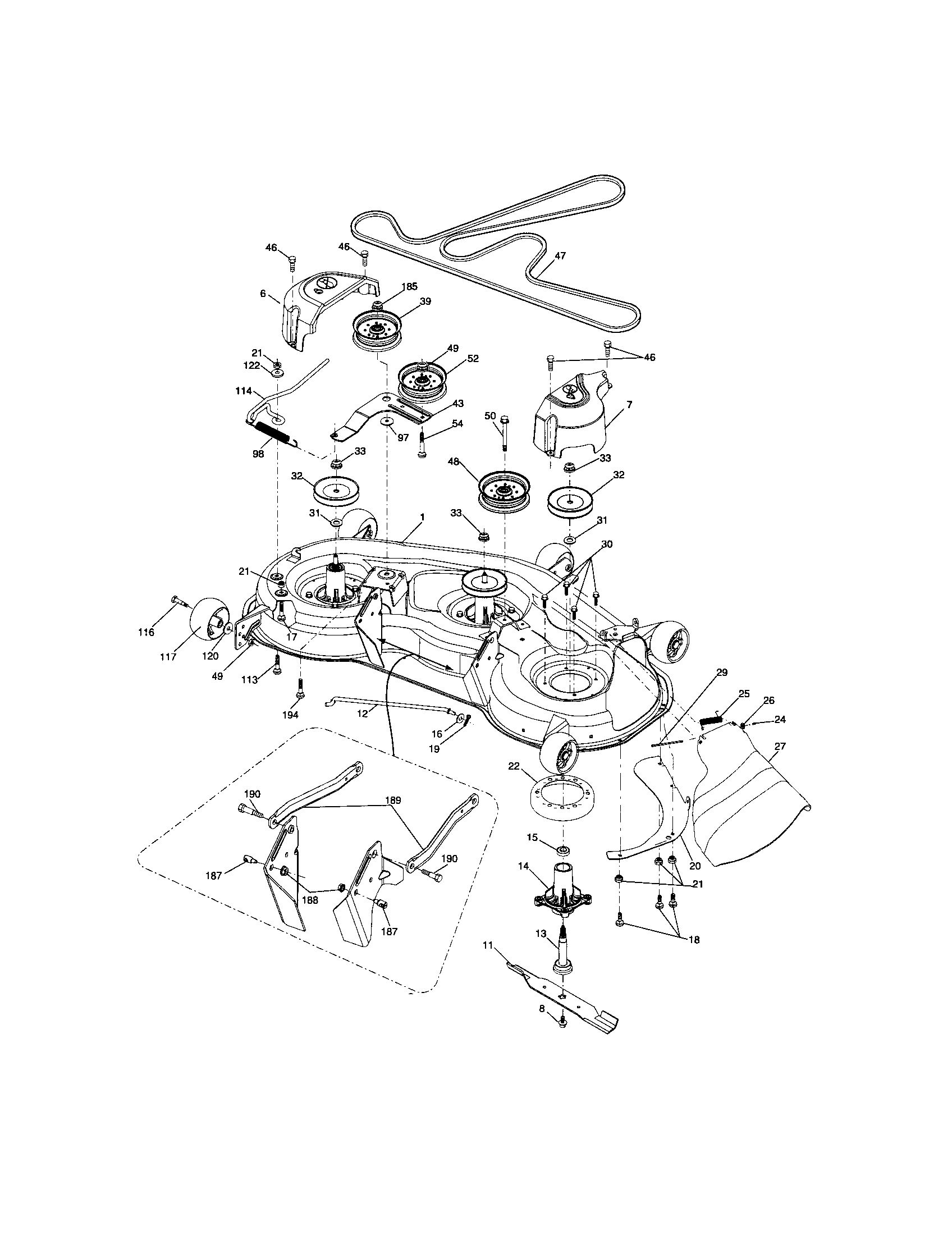 Craftsman 917287300 mower deck diagram
