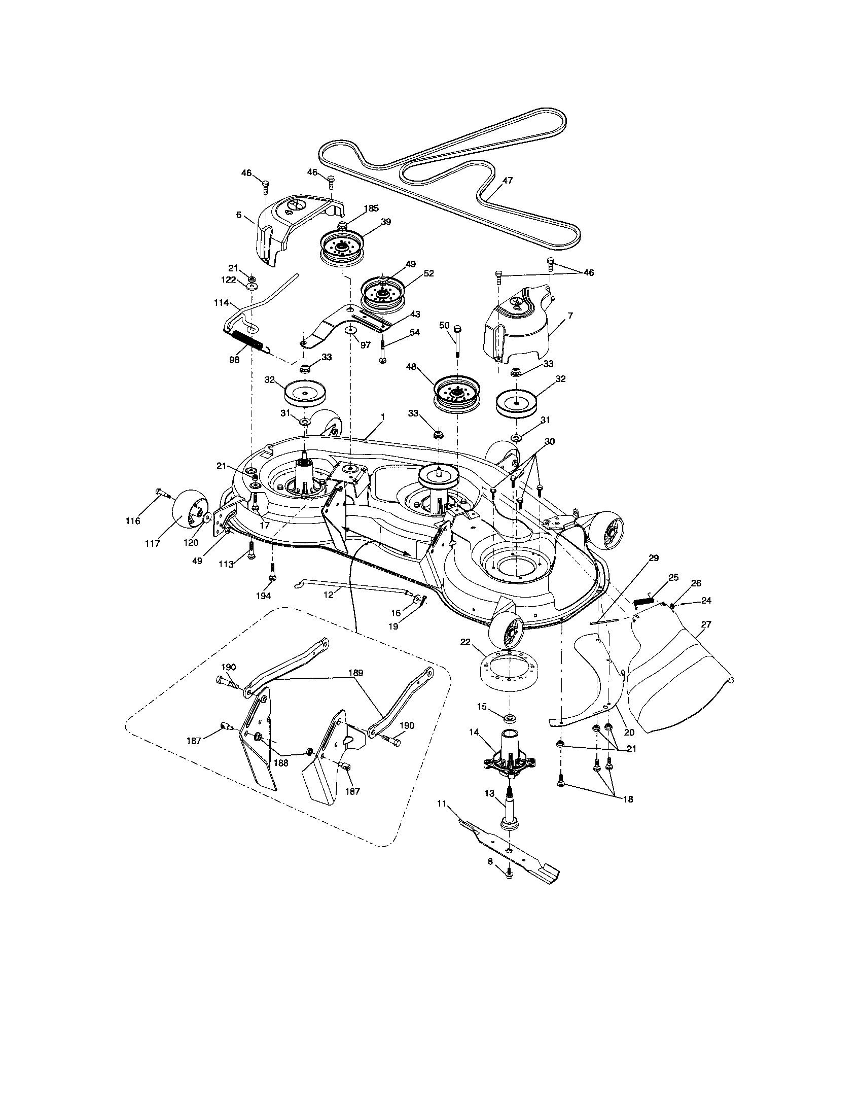 Craftsman 917287301 mower deck diagram
