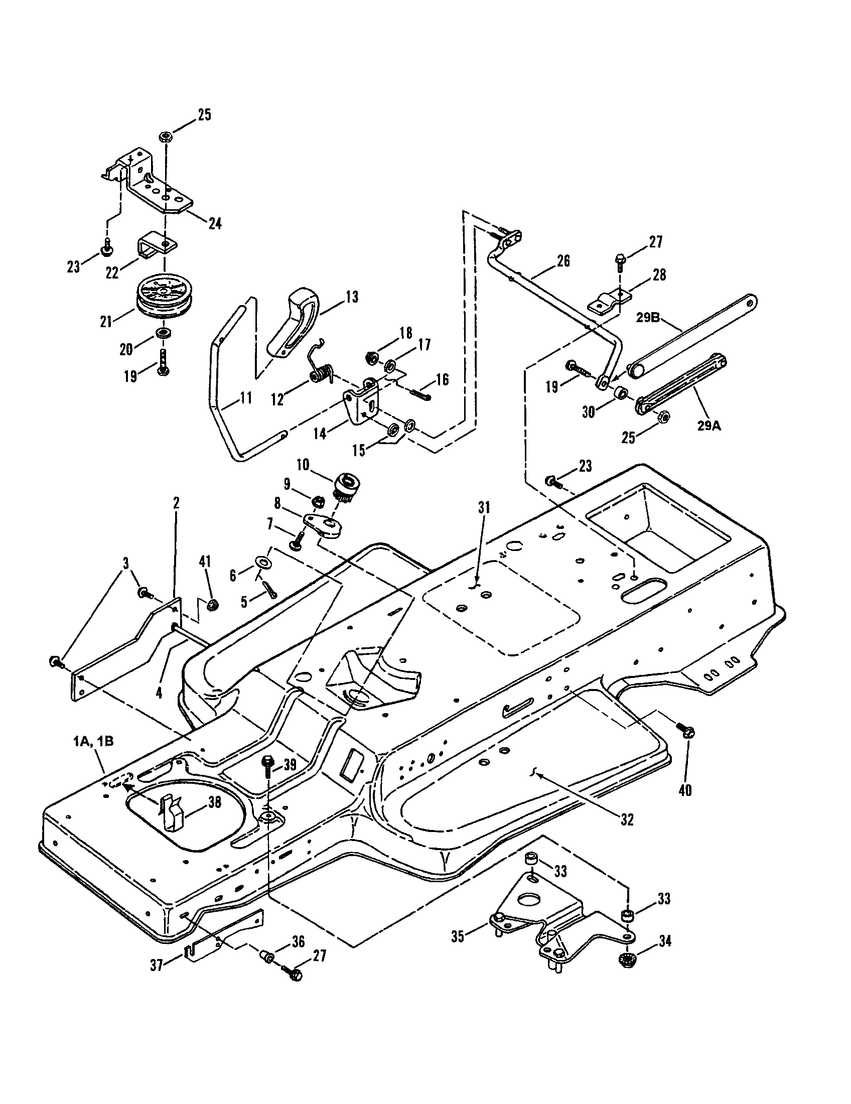Snapper LT180H48DBV2 blade engagement/transmission diagram