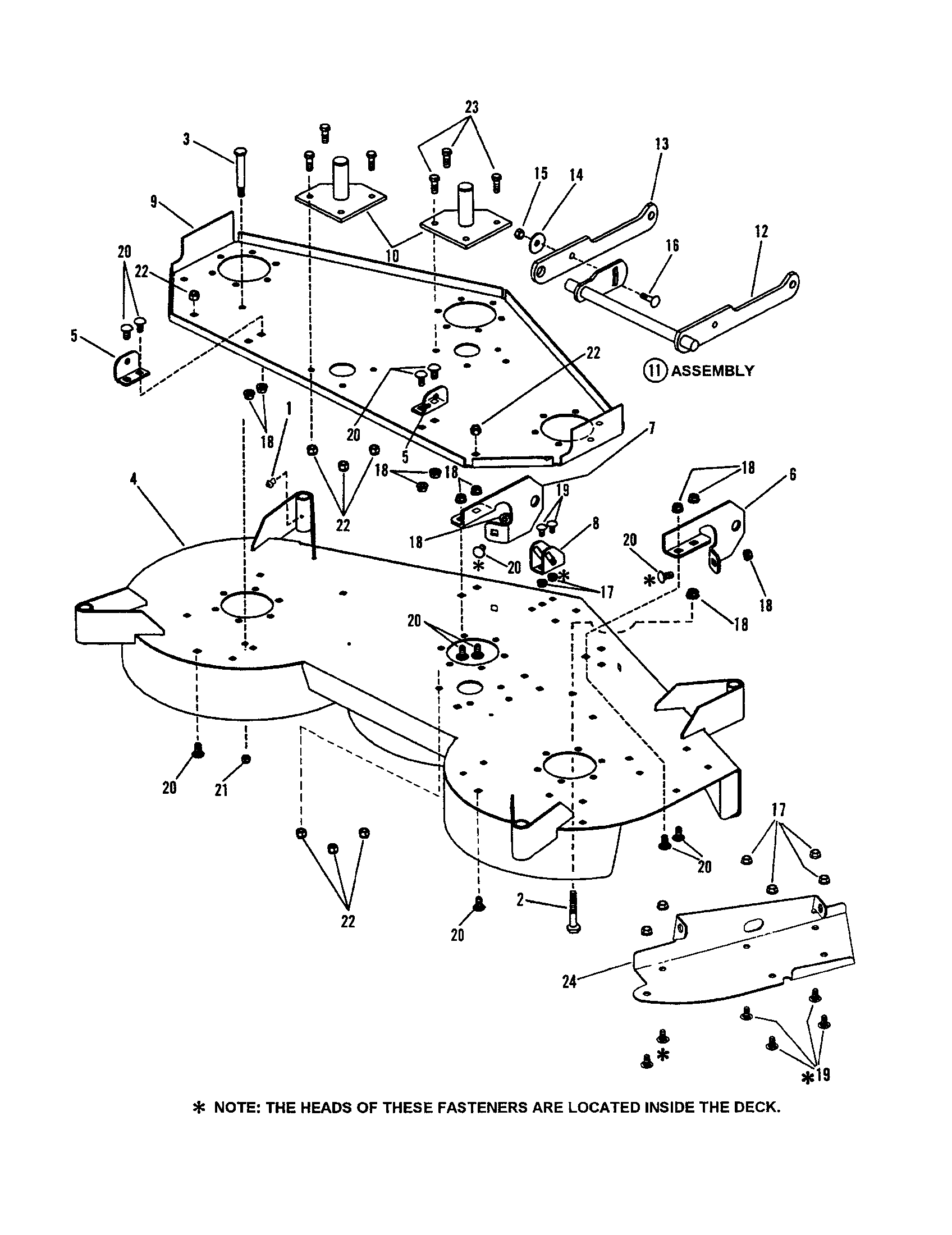 Snapper LT180H48DBV2 48" cutting deck sub assembly diagram