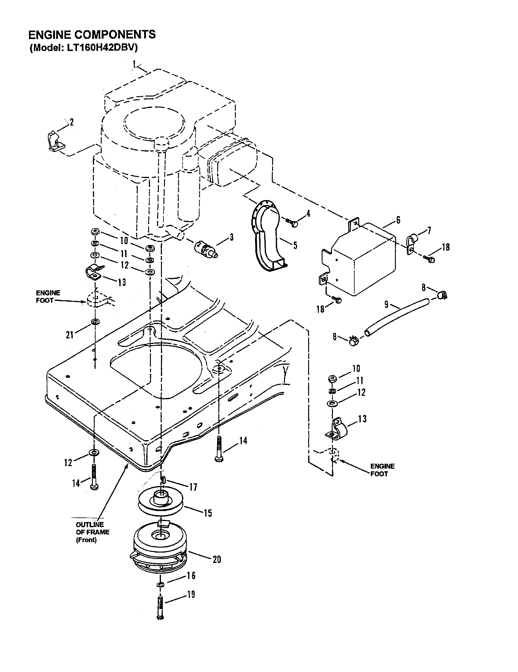 Snapper LT180H48DBV2 engine - lt160h42dbv diagram