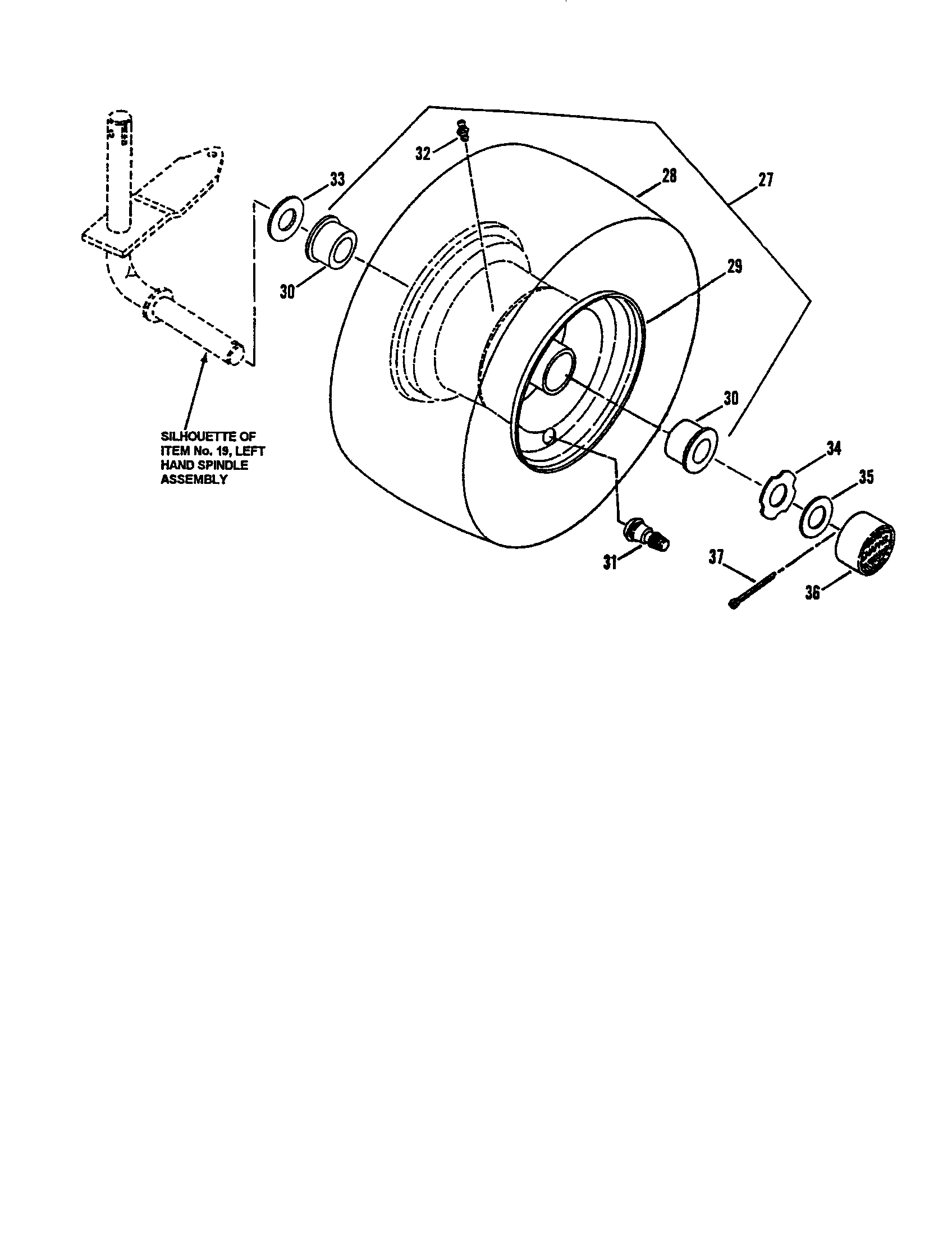 Snapper LT145H38DBV front axle/front wheel diagram