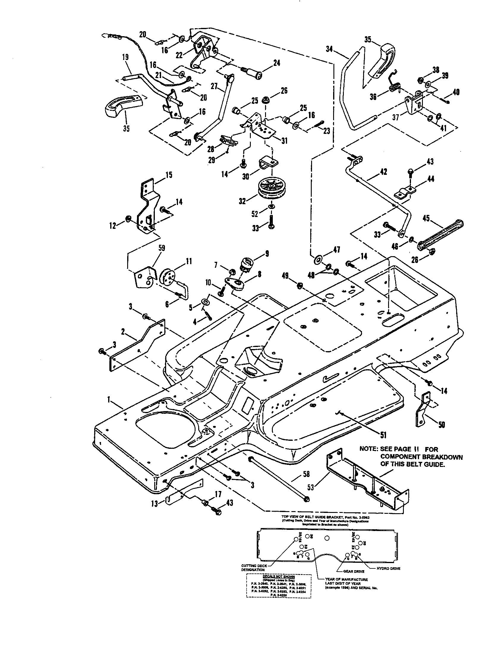 Snapper LT145H38DBV blade engagement/transmission controls diagram