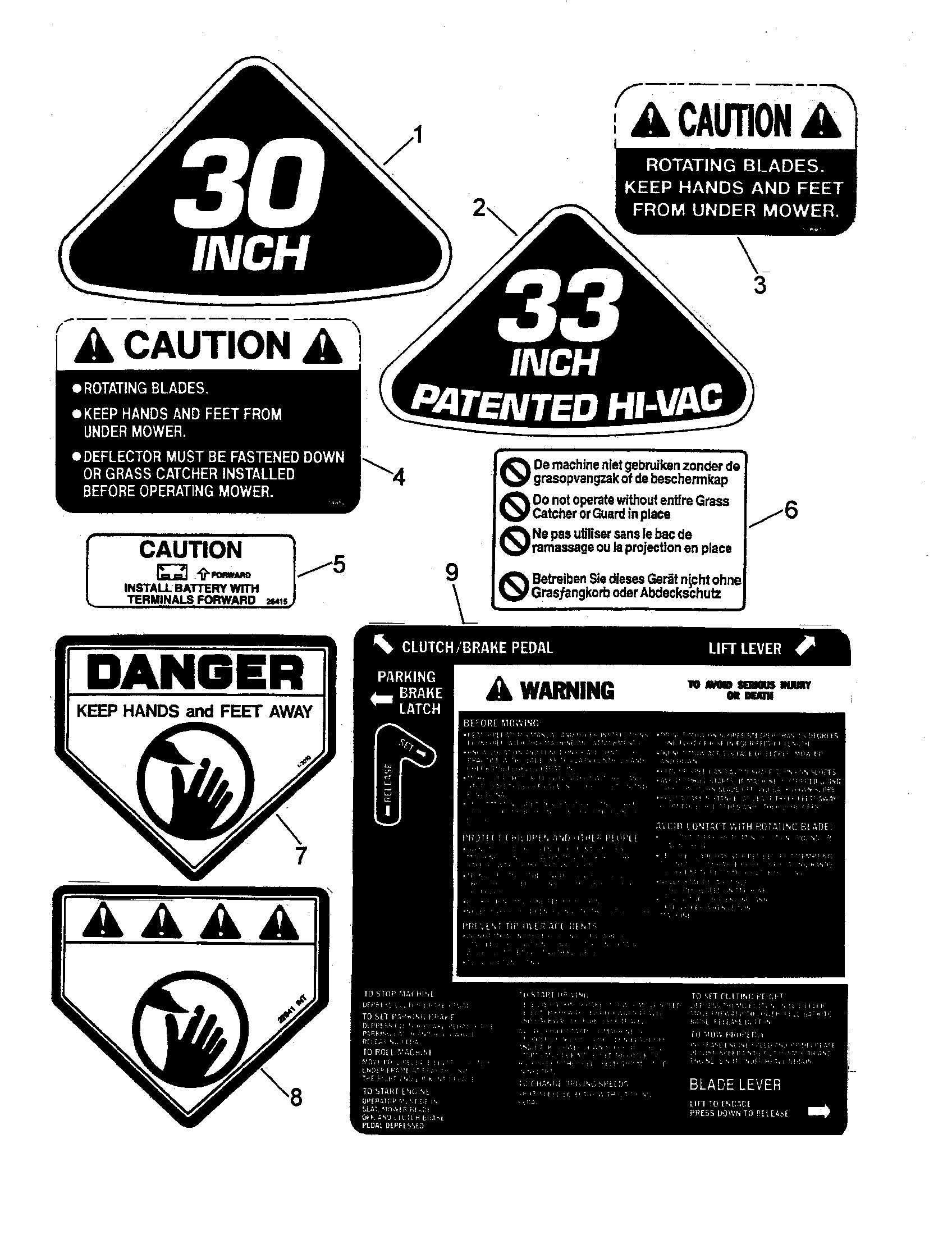 Snapper LT145H38DBV decals diagram