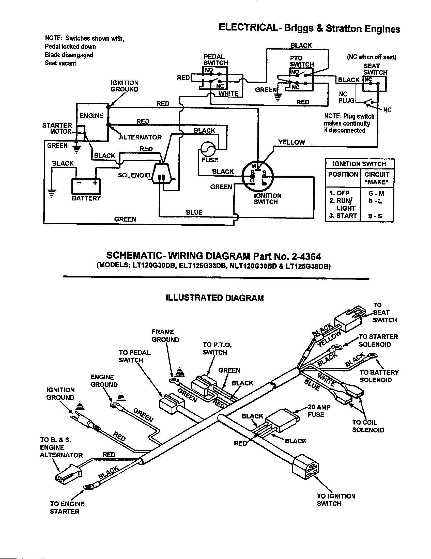 Snapper LT145H38DBV electrical-b&s engines diagram